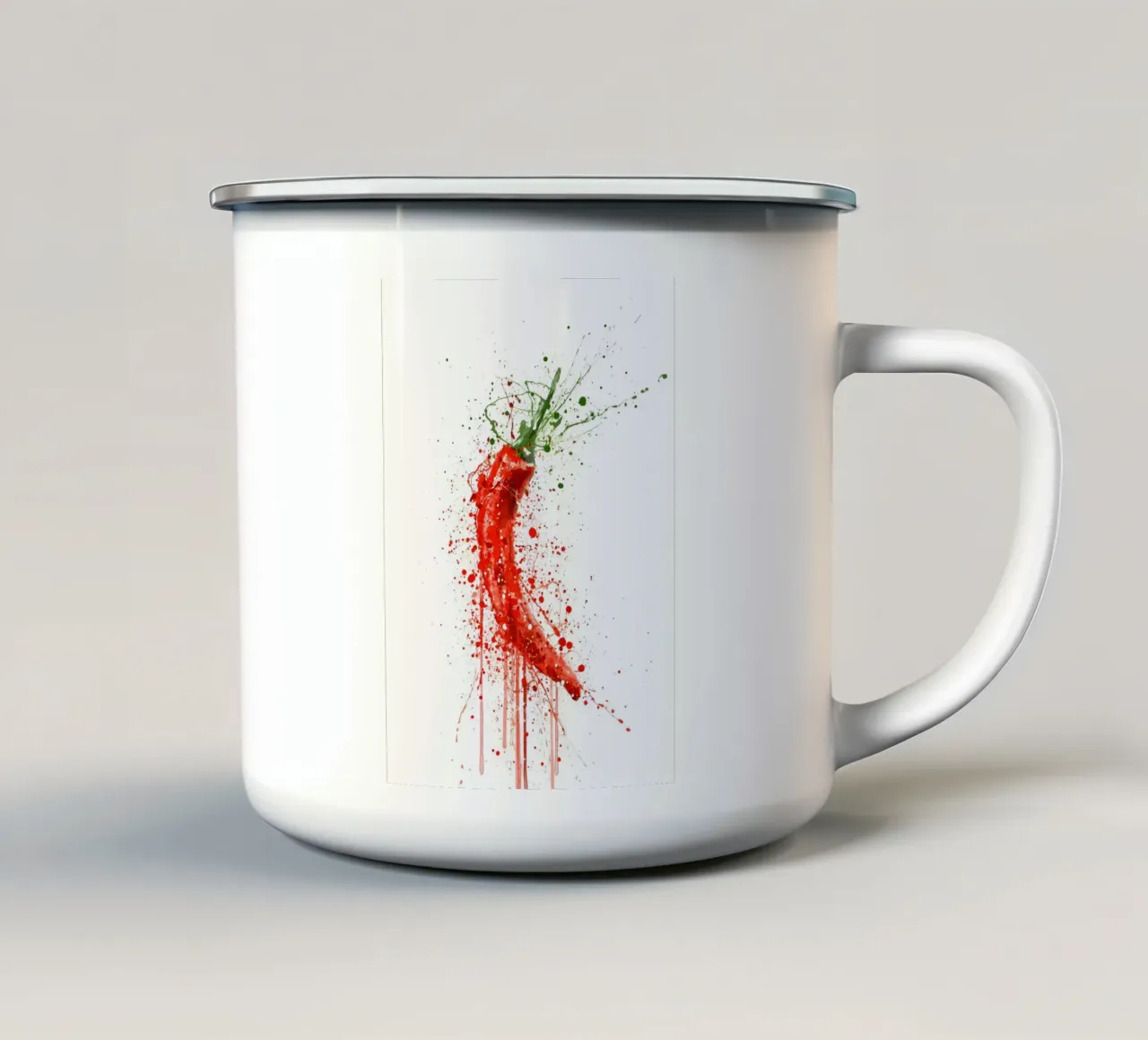 Peperoncino rosso tazza in smalto da Mimi