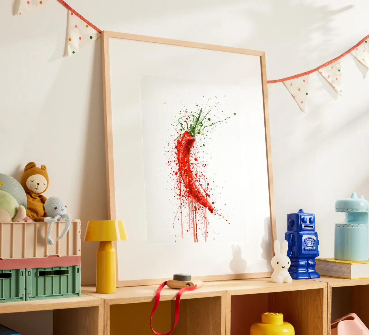 Peperoncino rosso poster con telaio in alluminio da Mimi