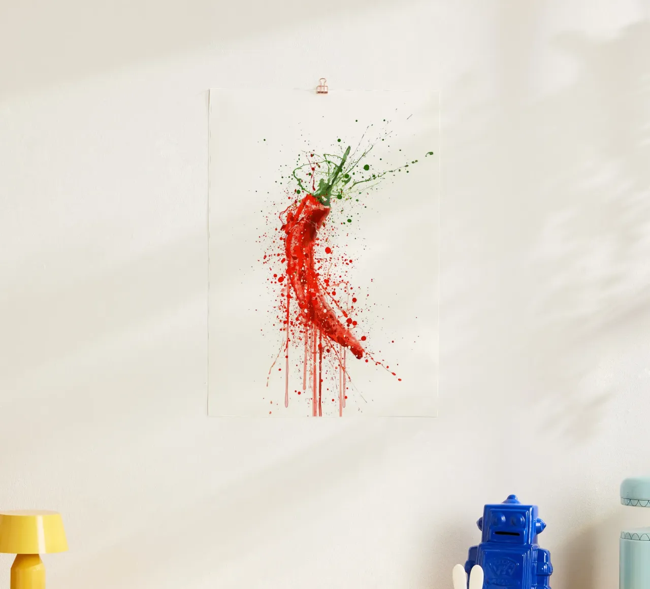 Peperoncino rosso poster con telaio in alluminio da Mimi