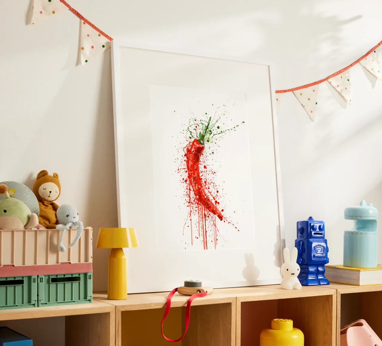 Peperoncino rosso poster con telaio in alluminio da Mimi