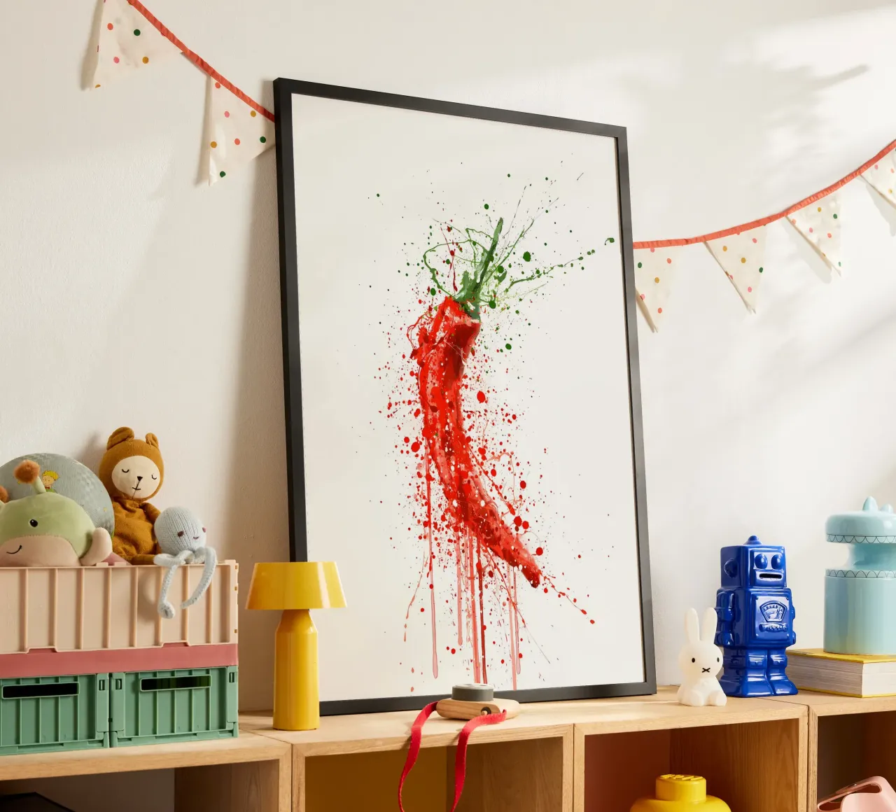 Peperoncino rosso poster con telaio in alluminio da Mimi
