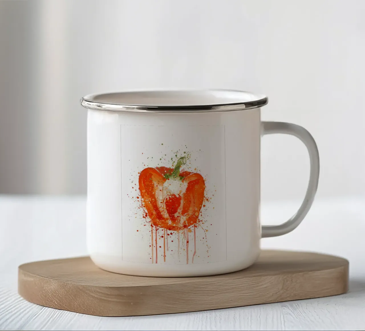 Pepe rosso tazza in smalto da Mimi