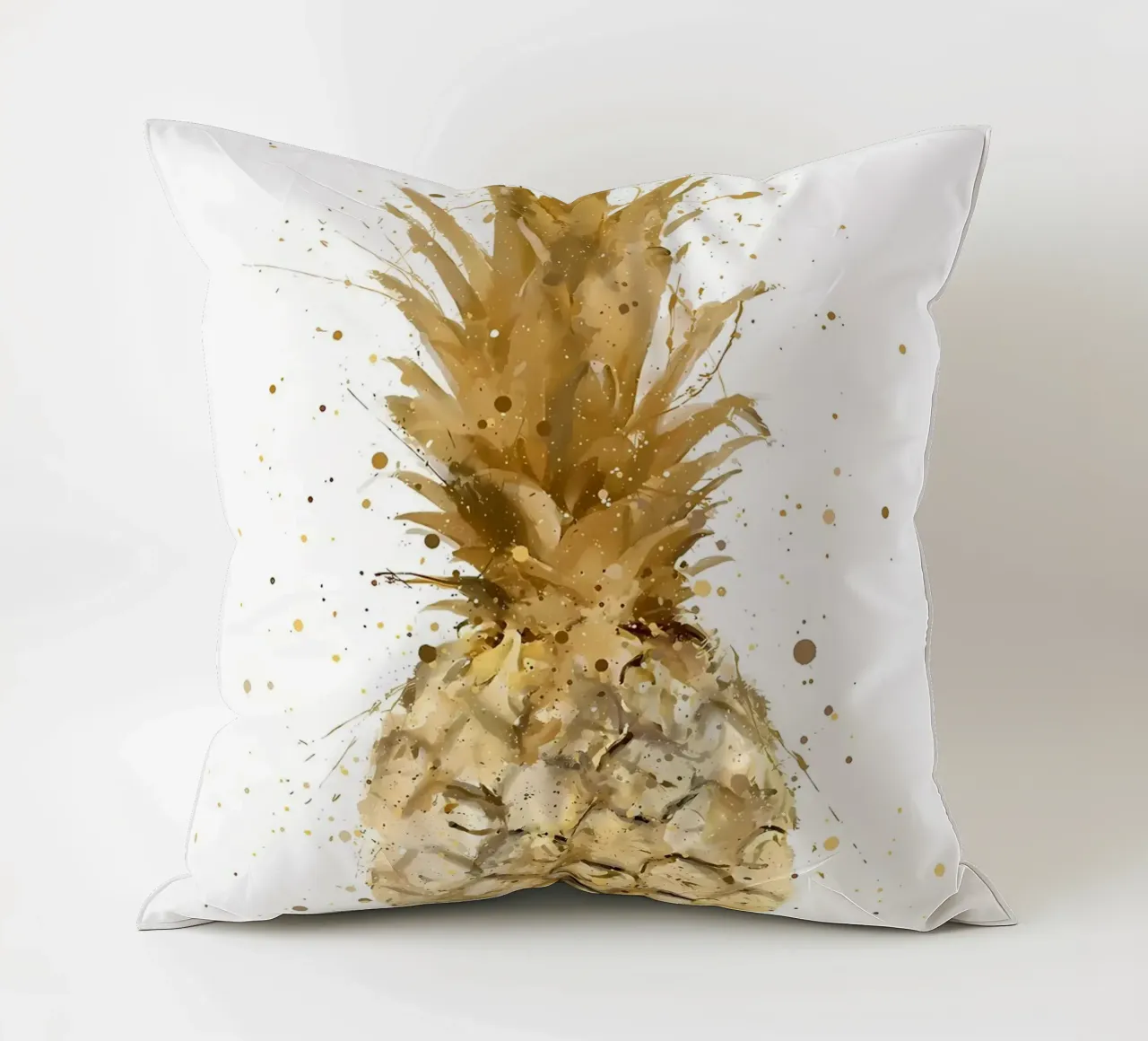 Ananas d'oro acquerellato cuscino da Mimi