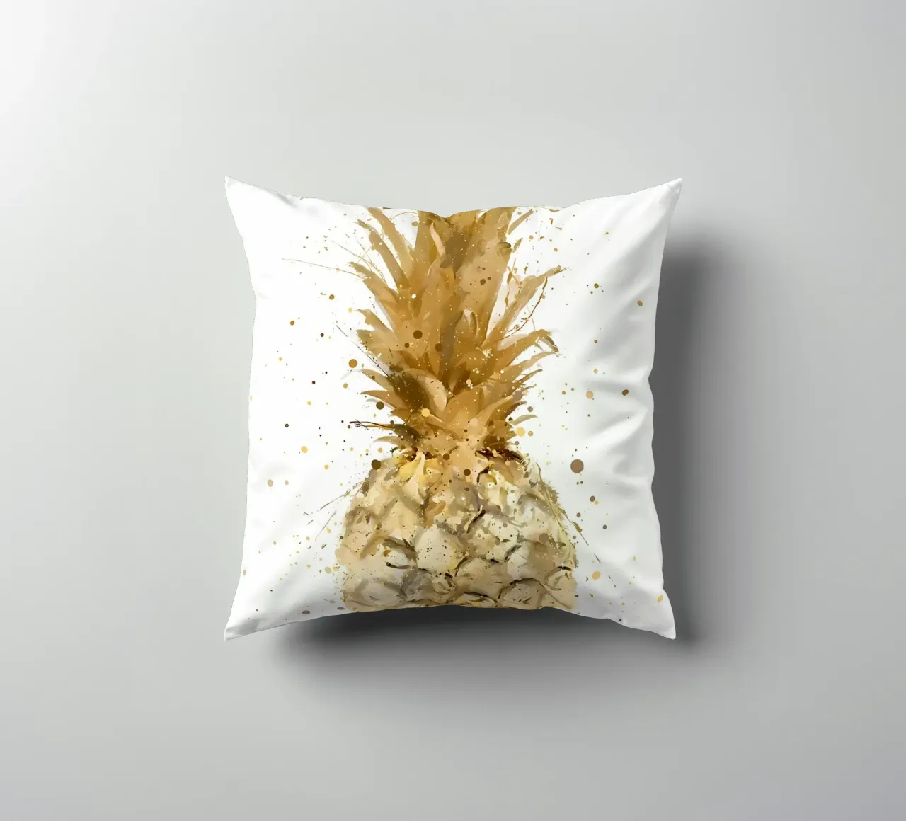 Ananas d'oro acquerellato cuscino da Mimi