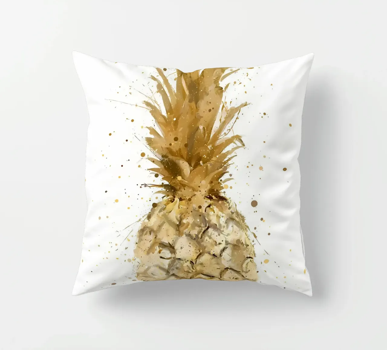 Ananas d'oro acquerellato cuscino da Mimi