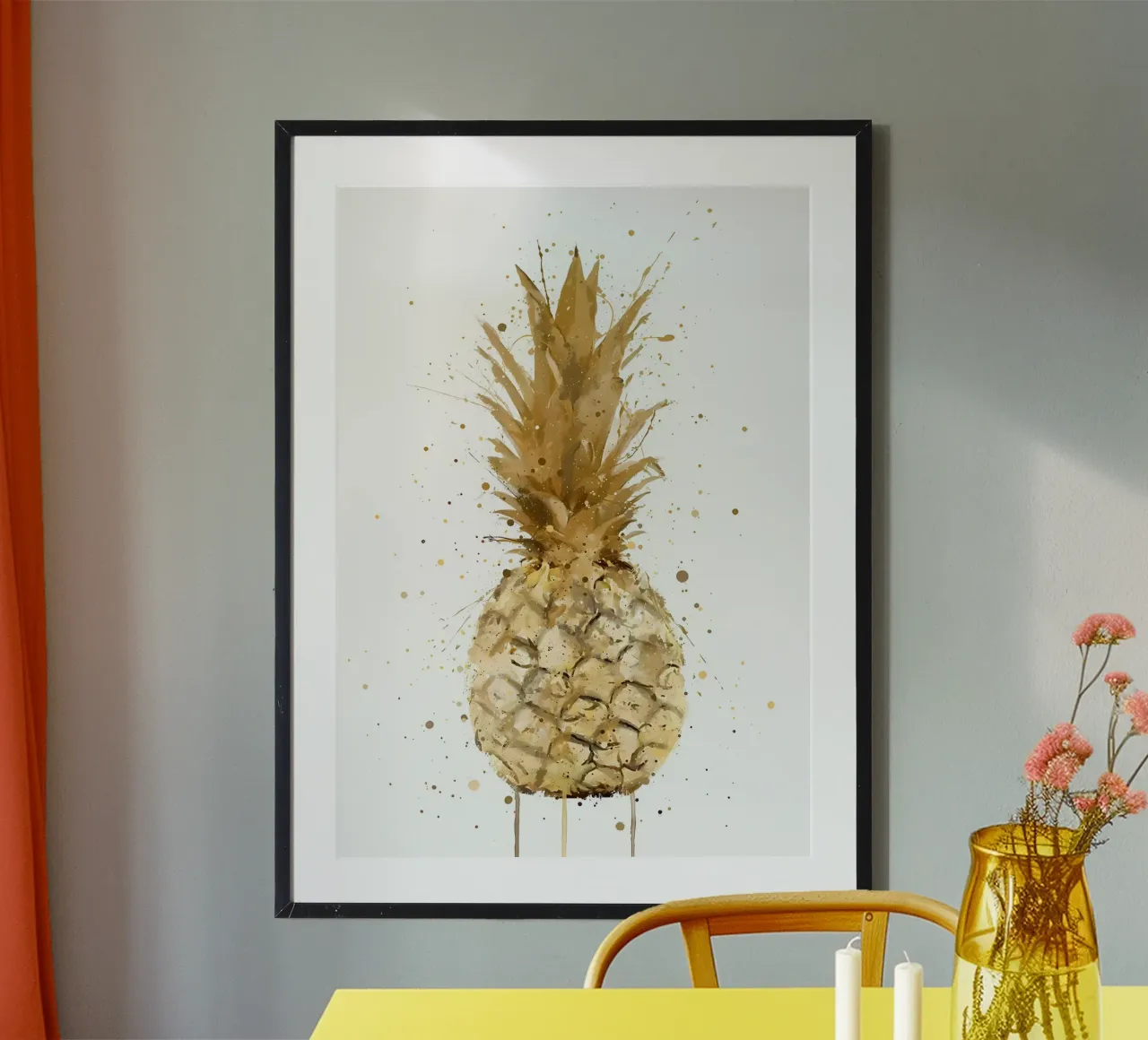Ananas d'oro acquerellato carta hahnemühle da Mimi