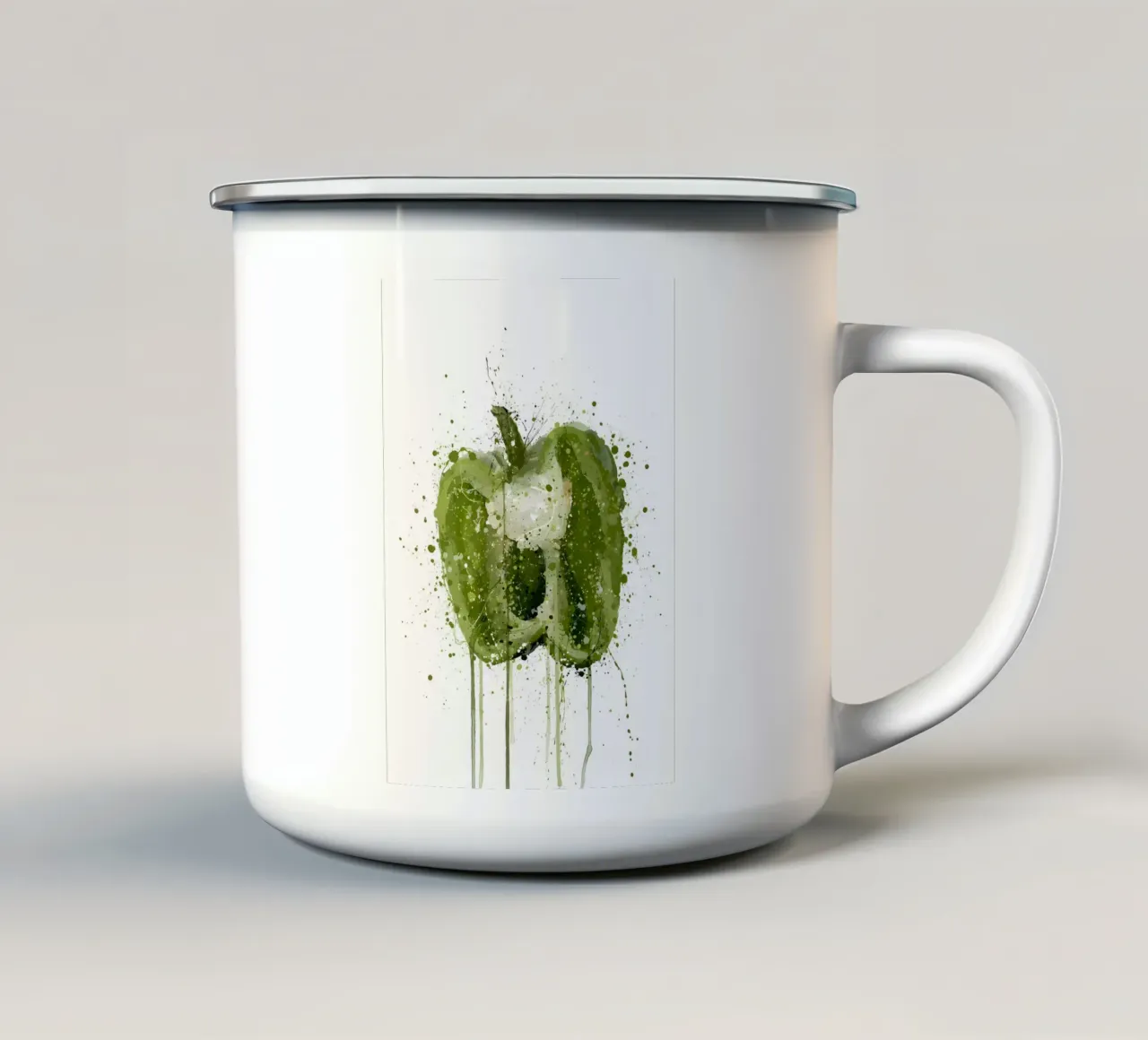 Pepe verde acquerellato tazza in smalto da Mimi