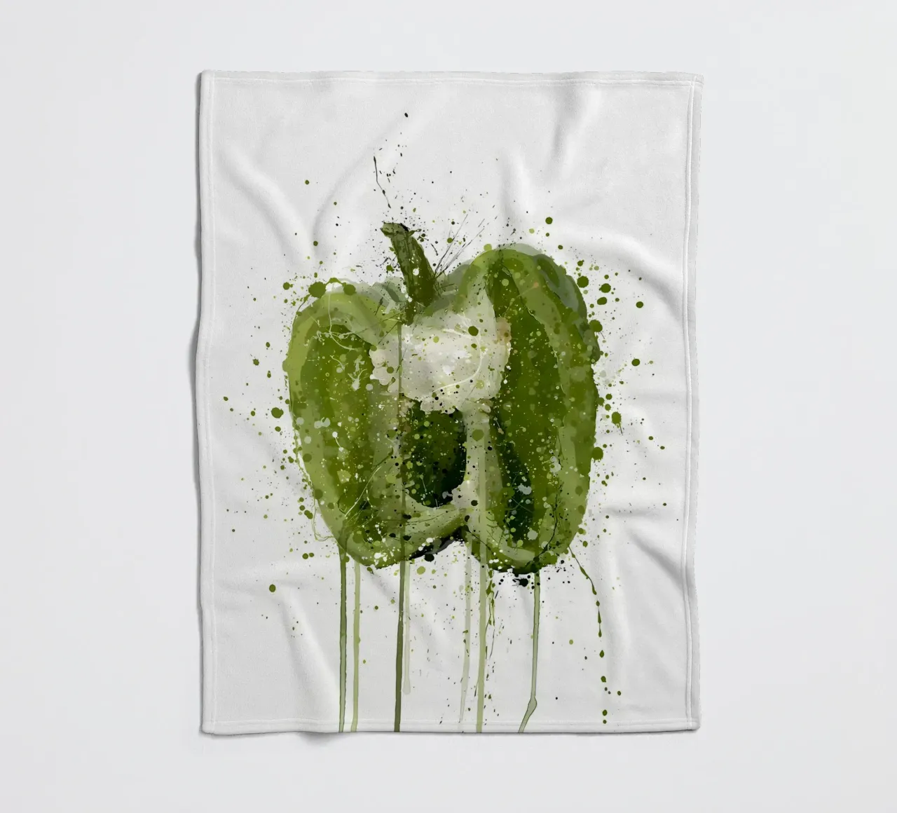 Pepe verde acquerellato coperta in pile da Mimi