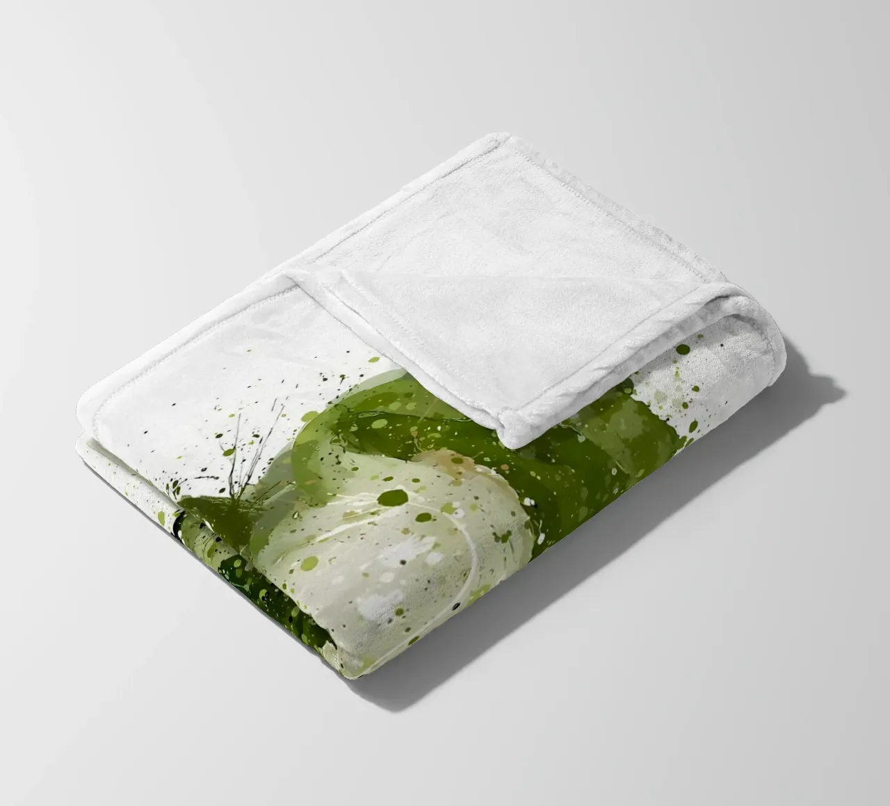 Pepe verde acquerellato coperta in pile da Mimi