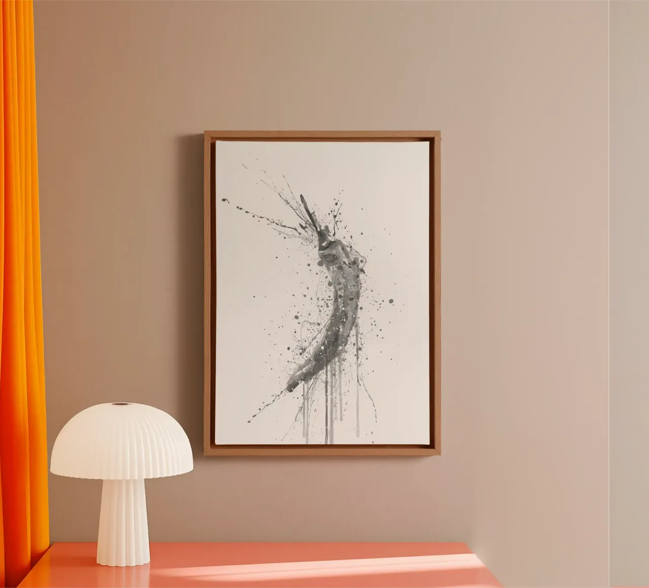 Aquarel Grijs Chilli canvas met Baklijst van Mimi