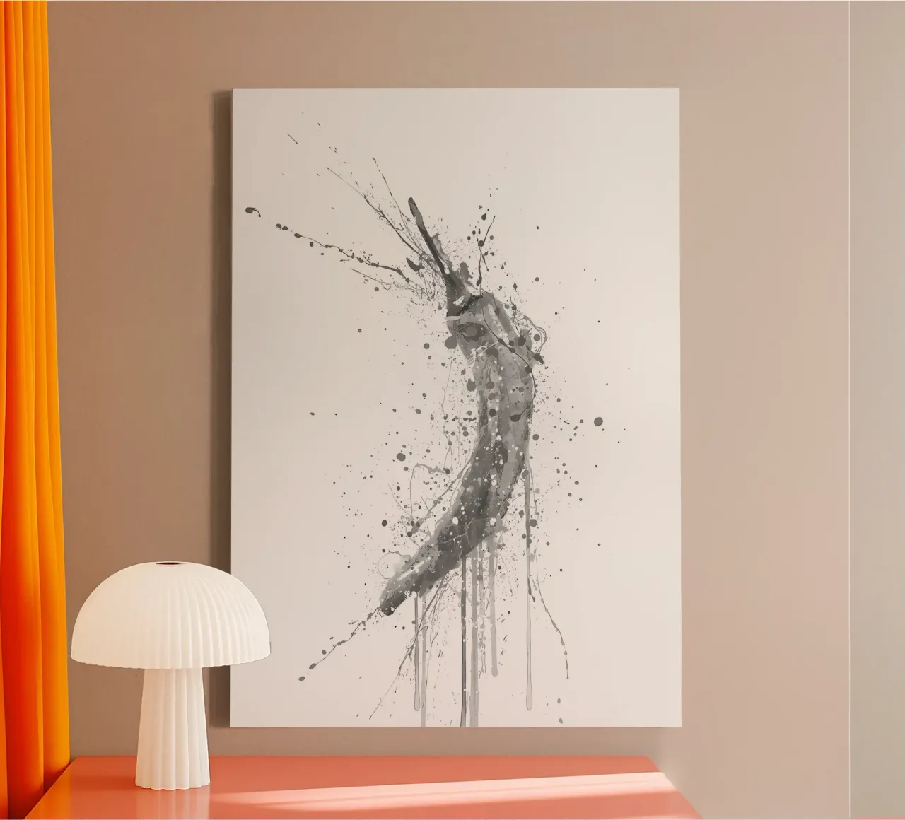 Aquarel Grijs Chilli canvas met Baklijst van Mimi