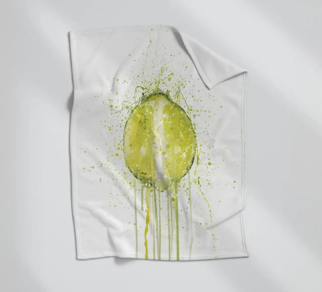 Acquerello di frutta al lime coperta in pile da Mimi