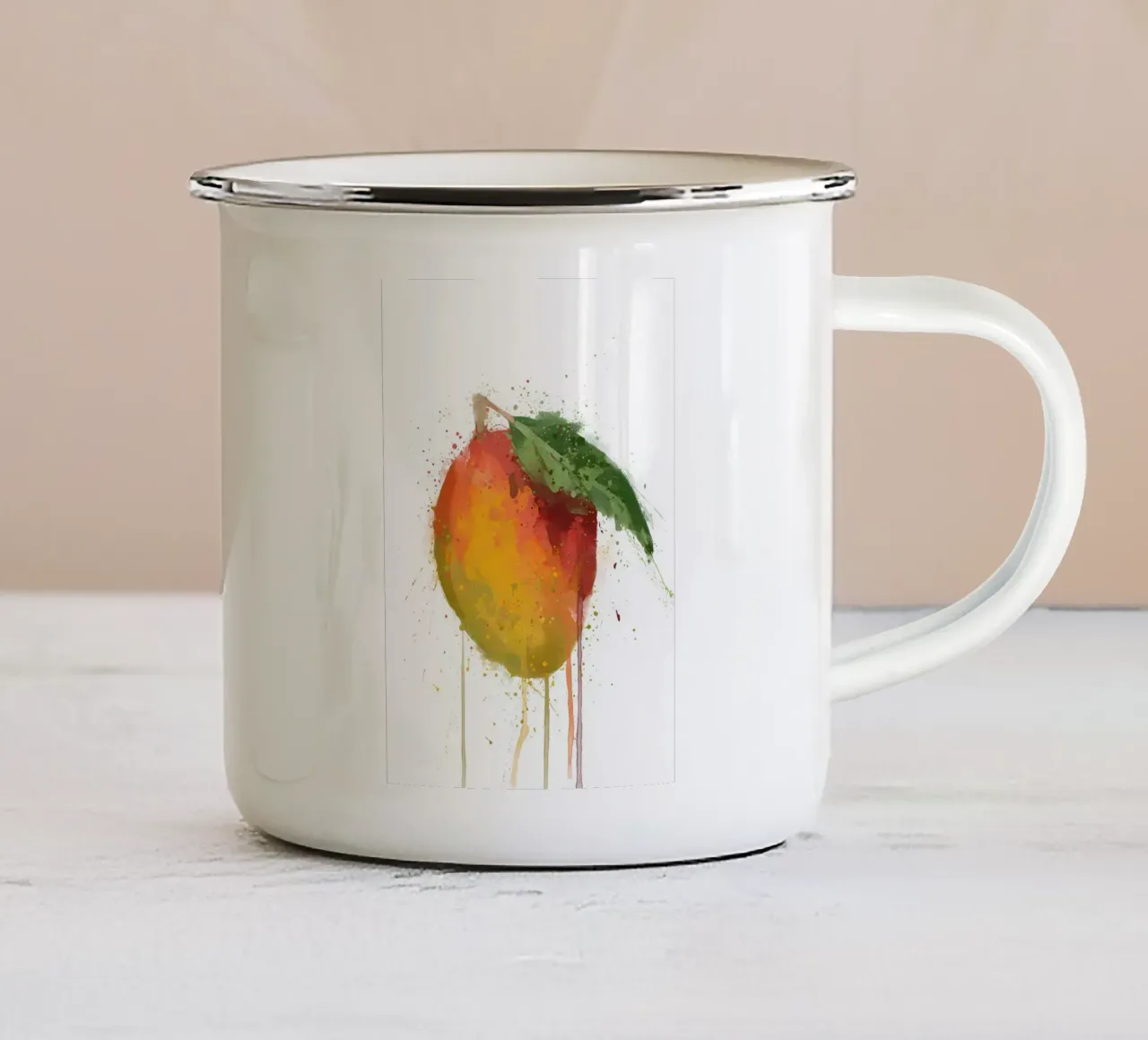 Watercolor Mango Fruit tazza in smalto da Mimi
