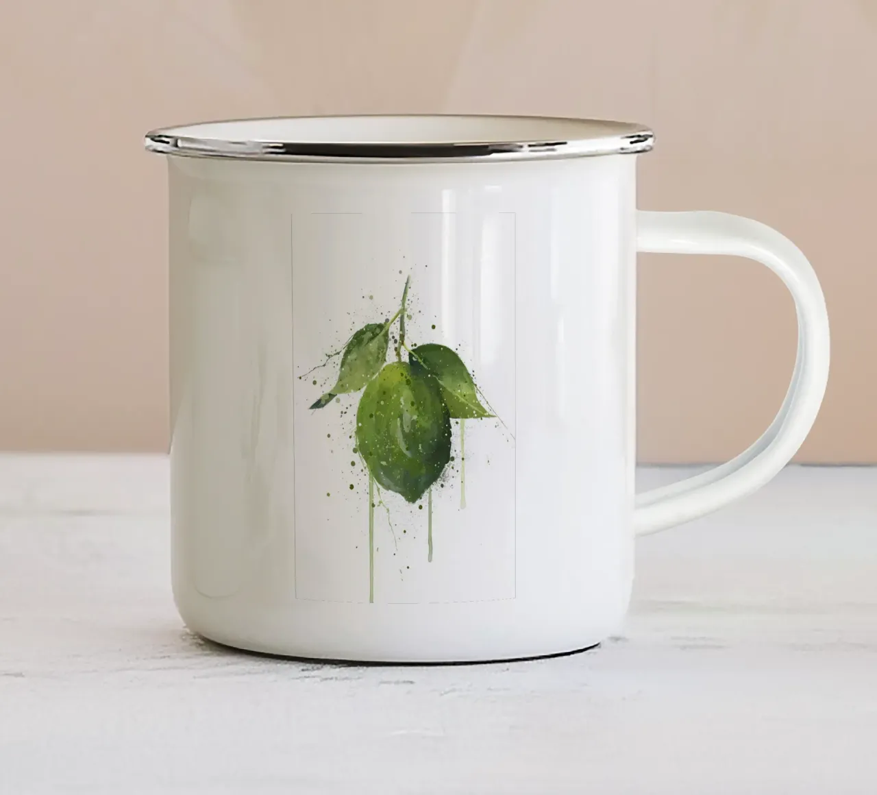 Frutto intero di lime tazza in smalto da Mimi