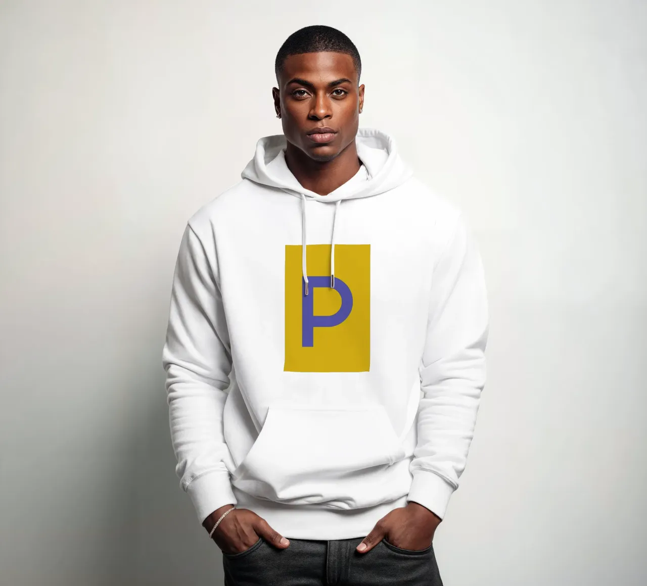 Yellow Letter P felpa con cappuccio da Studio One