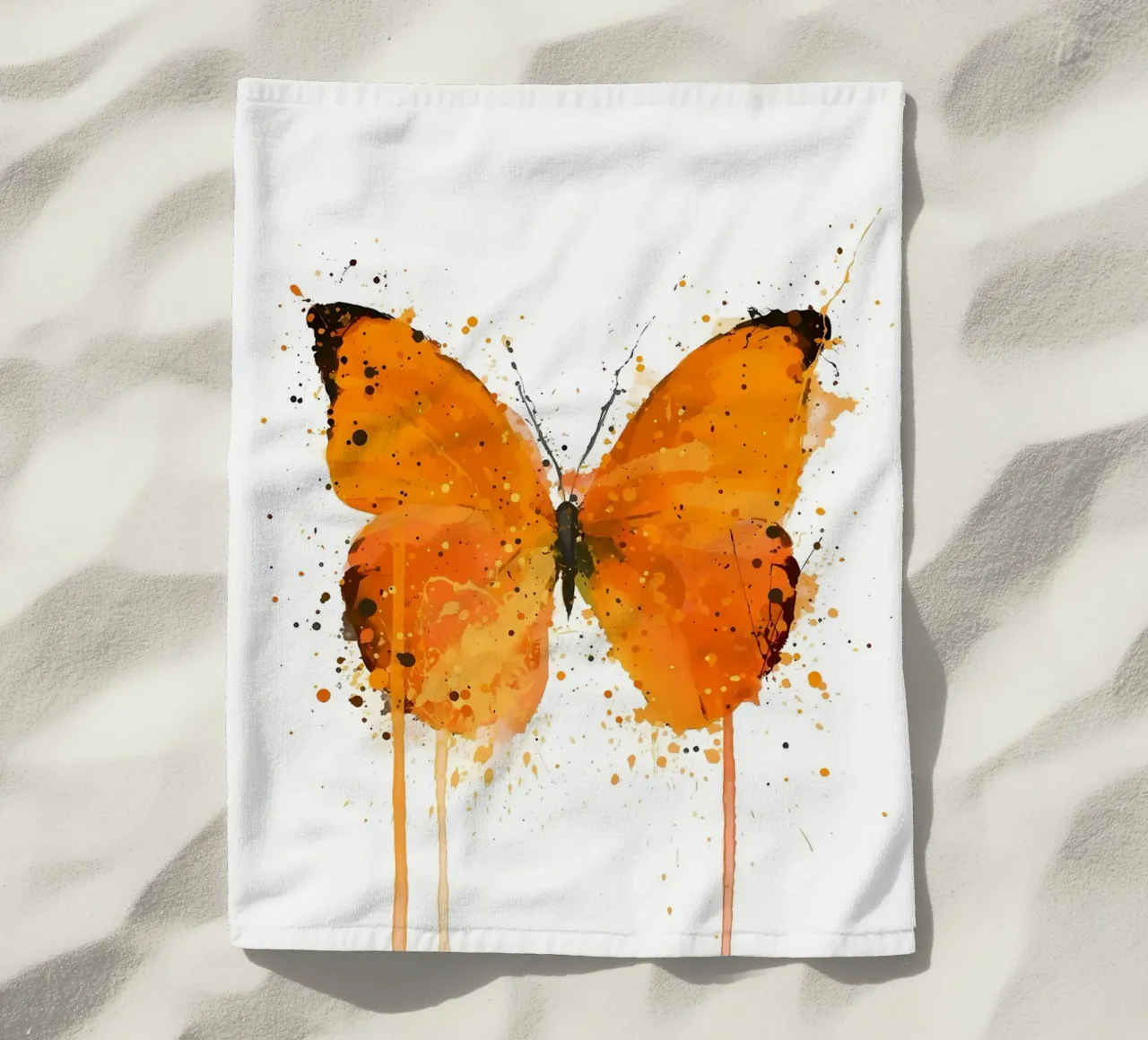 Butterfly Tangerine Dream beach towel by Nami