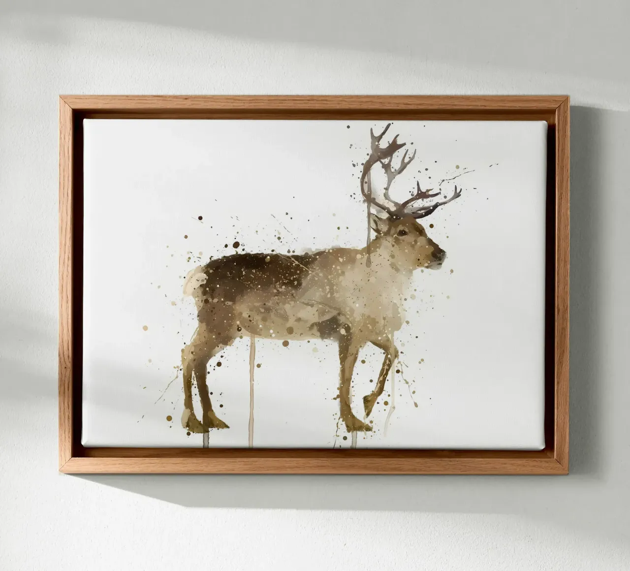 Christmas Gift Reindeer canvas met Baklijst van Nami
