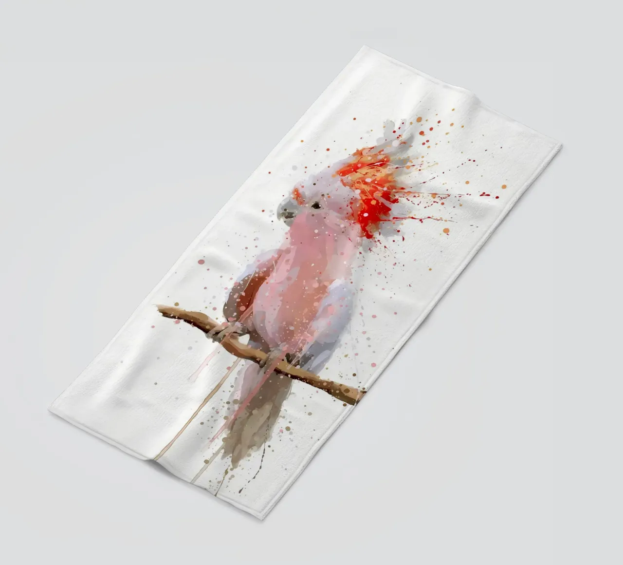 Cockatoo Pink Majesty beach towel by Nami