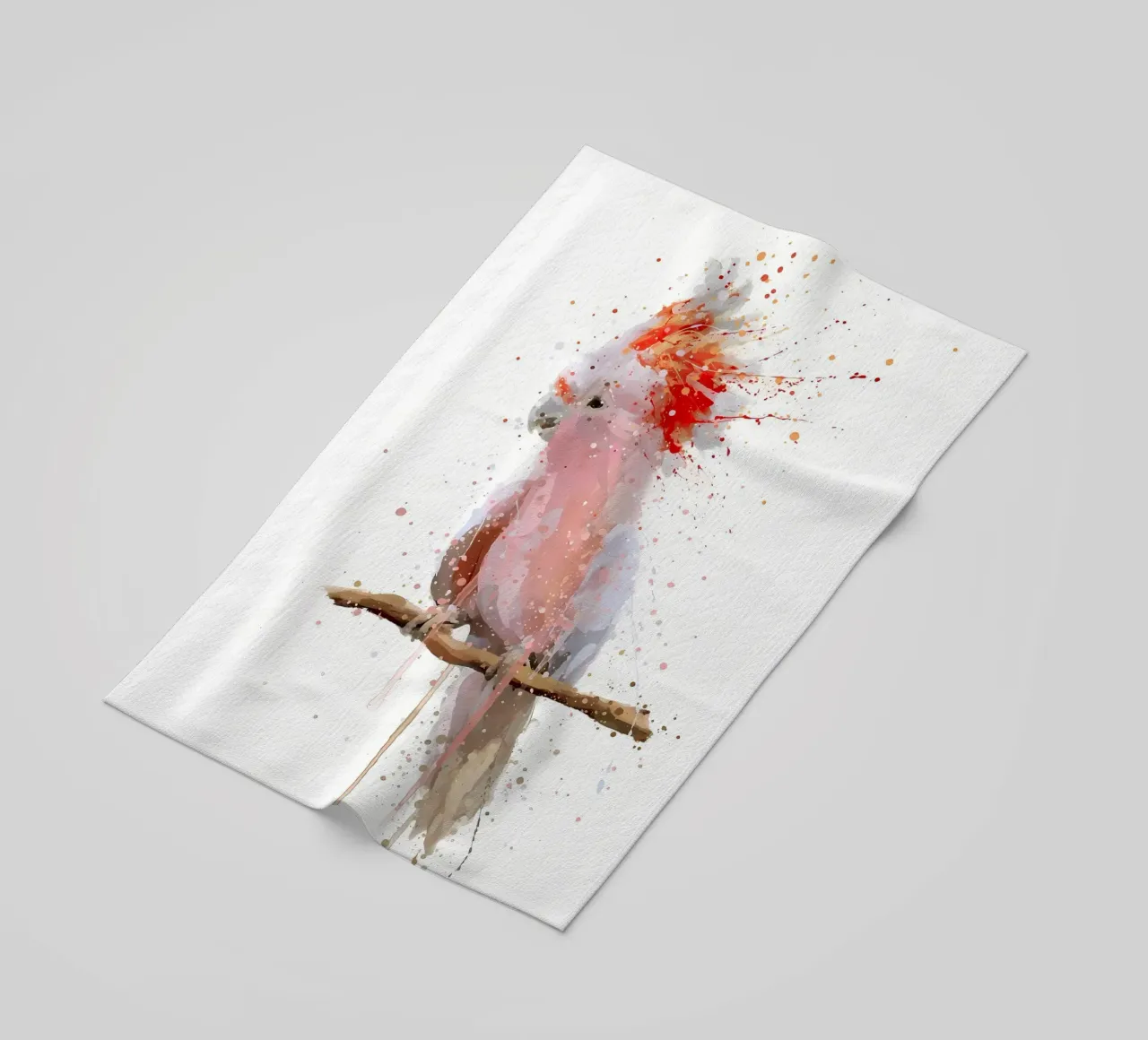 Cockatoo Pink Majesty beach towel by Nami