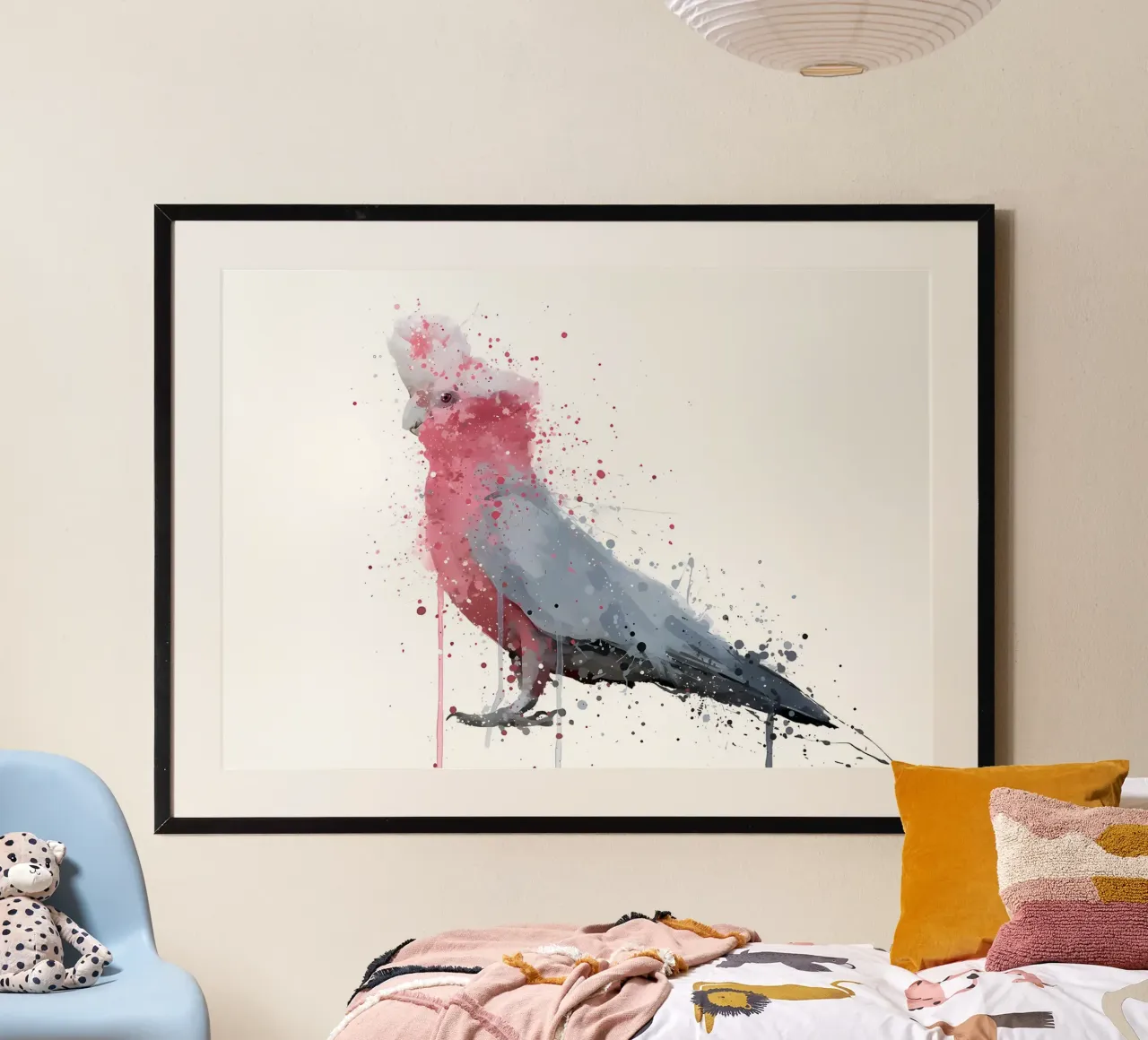 Rosa cacatua carta hahnemühle da Nami