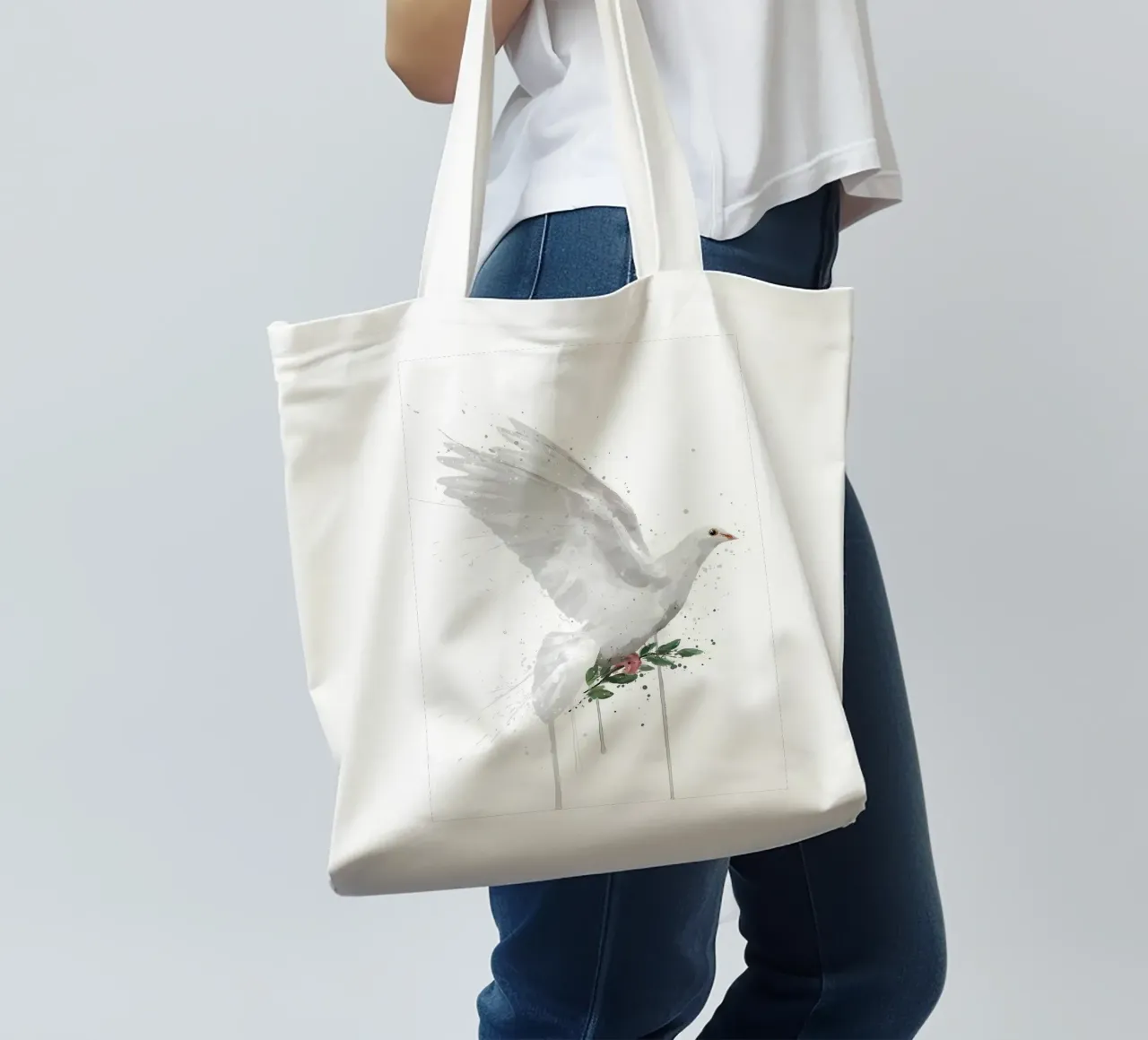 Dove Bird tote bag by Nami
