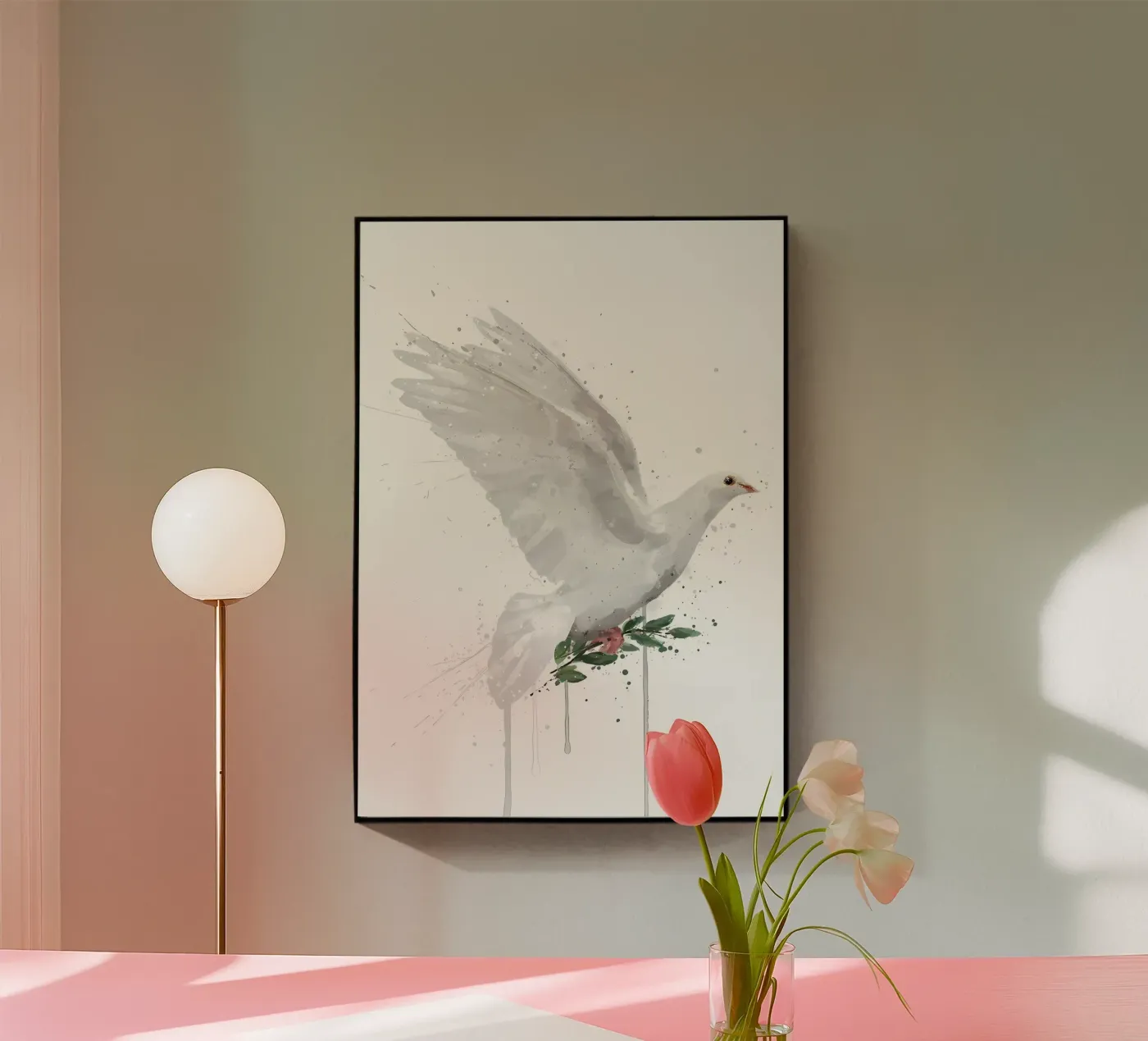 Duif Vogel acryl van Nami