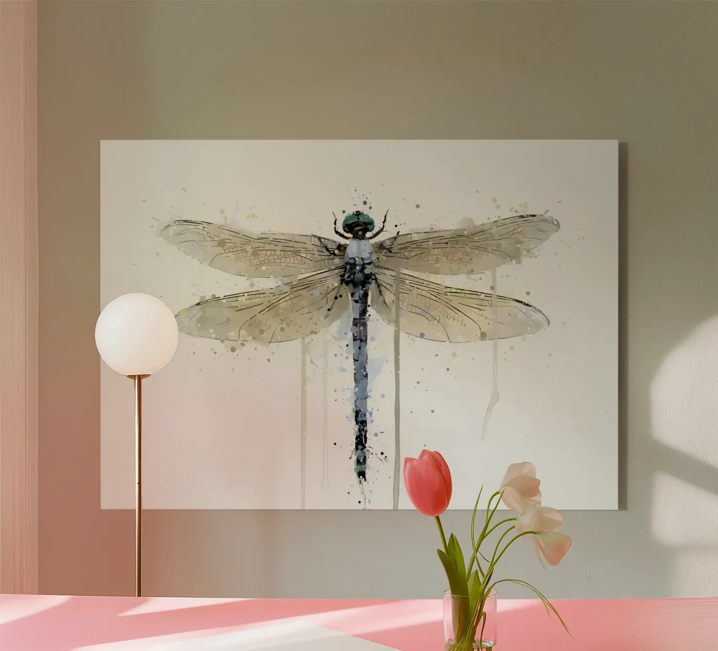 Libellula blu polvere plexiglass da Nami