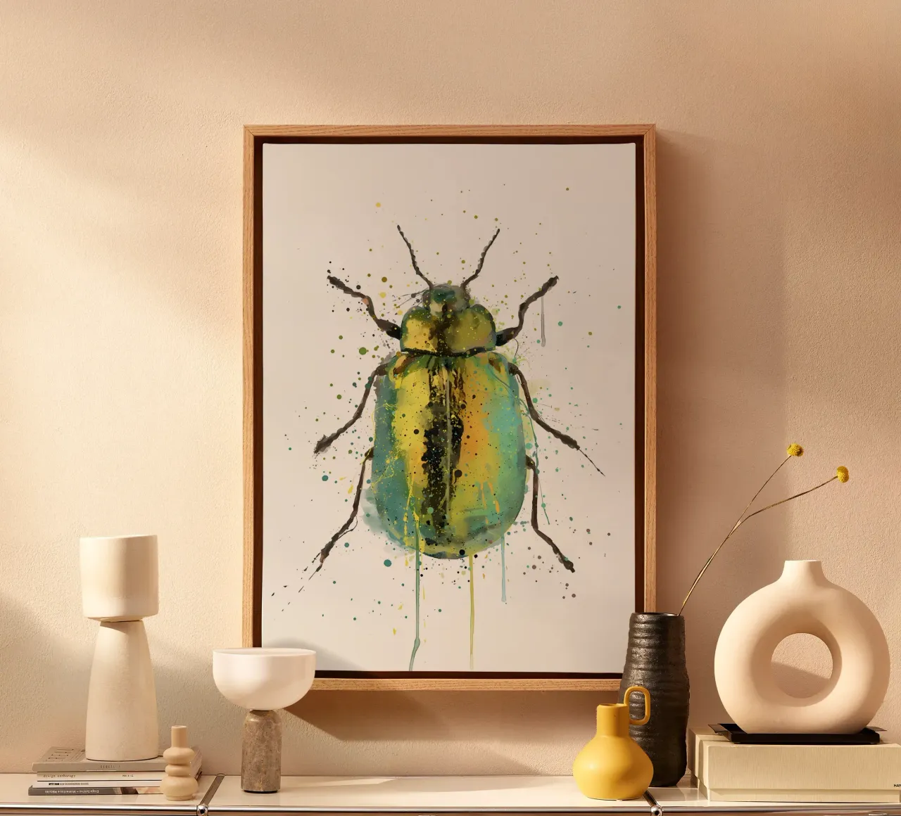 Scarabeo gioiello tela con Cornice a cassetta da Nami