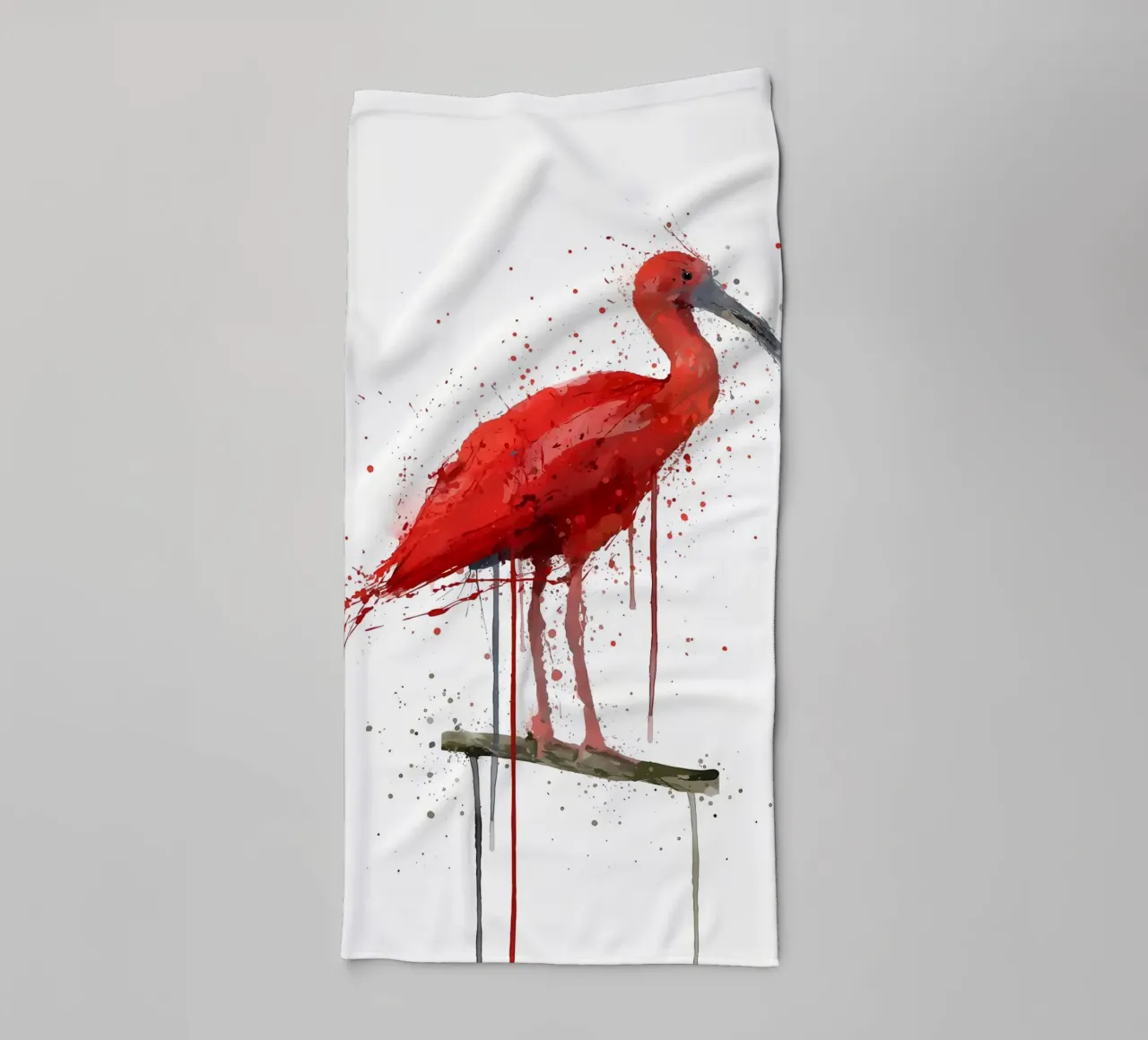 Scarlet Ibis Bird towel by Nami