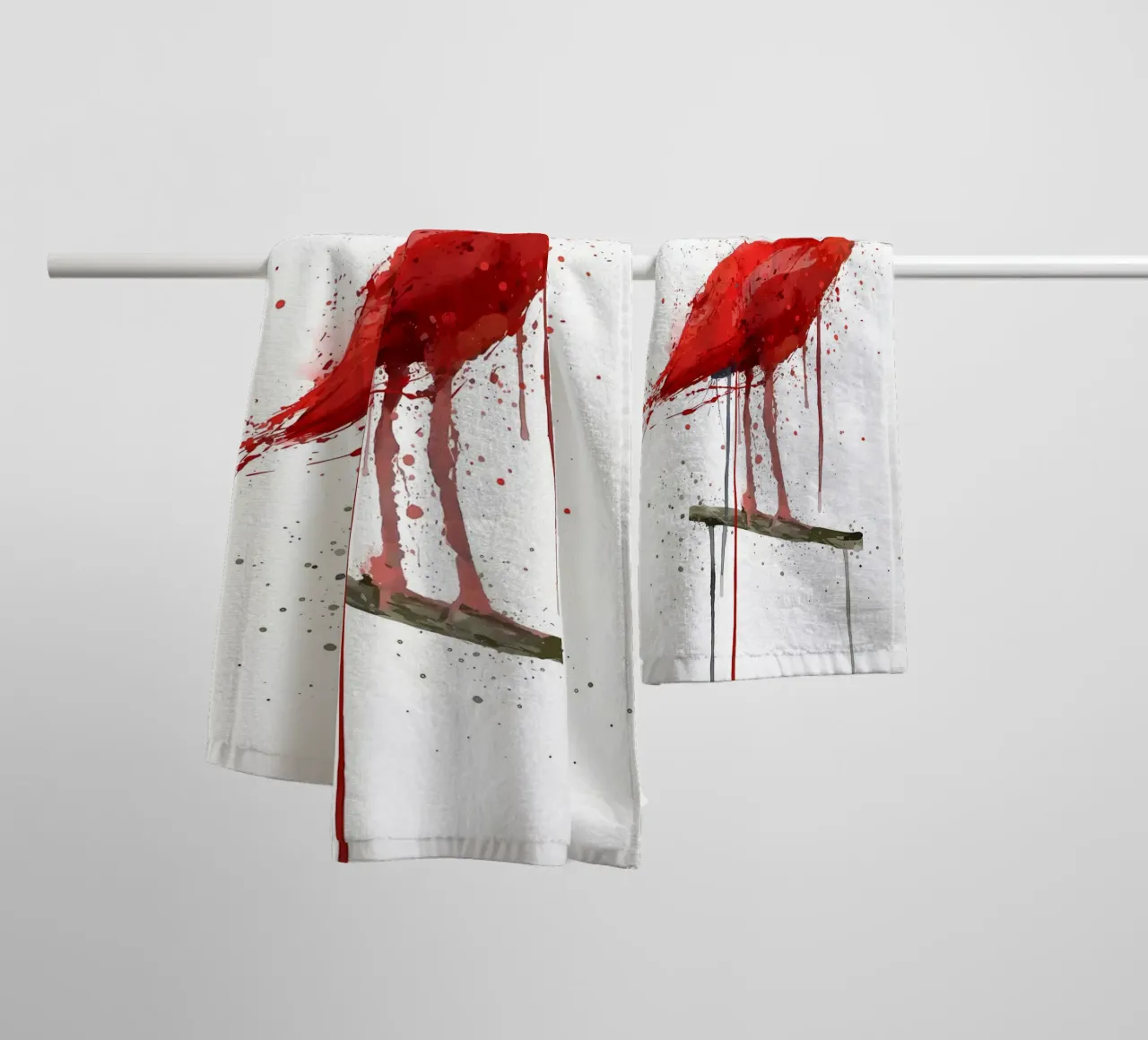 Scarlet Ibis Bird towel by Nami