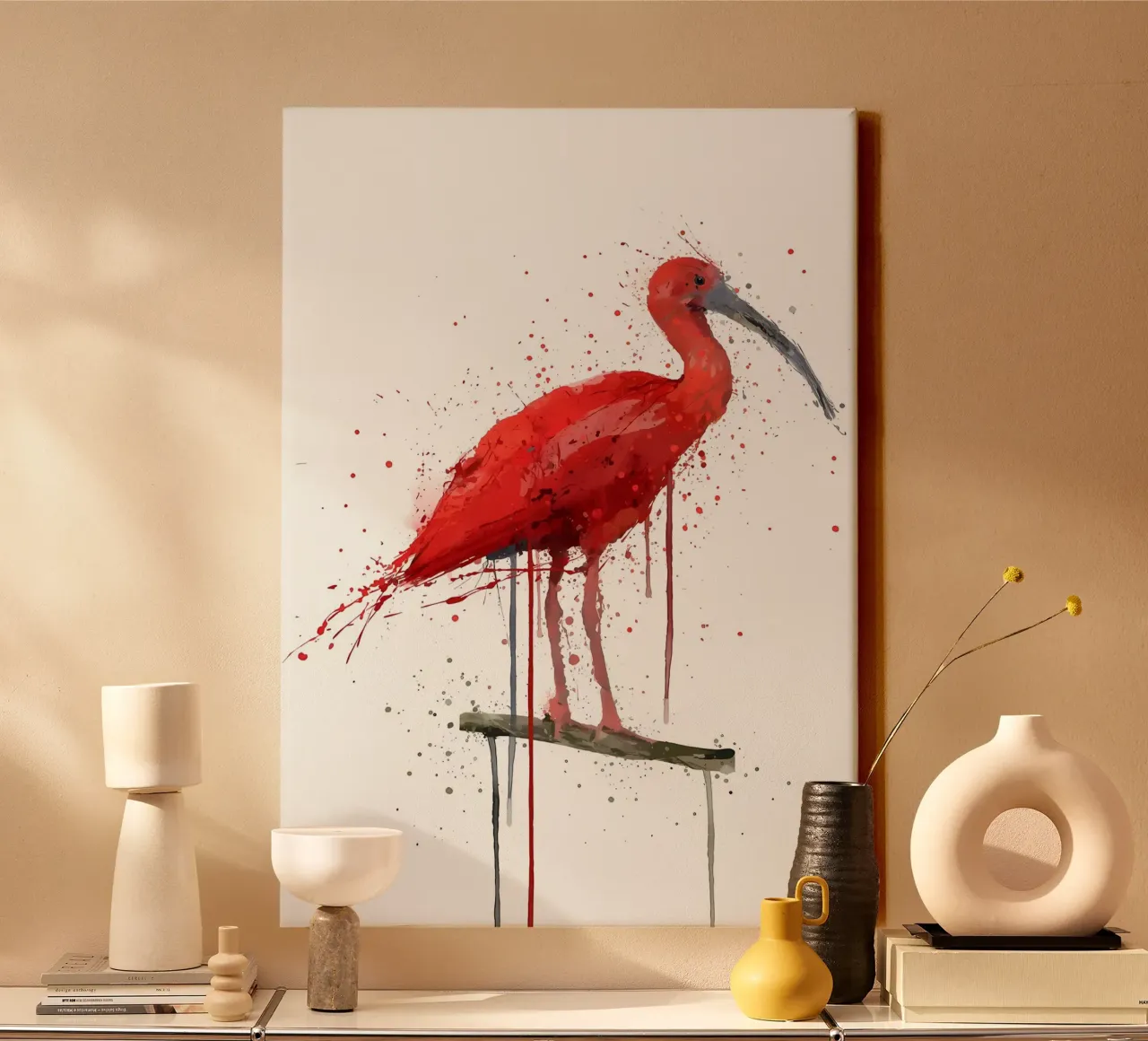 Ibis escarlata lienzo con Marco flotante de Nami
