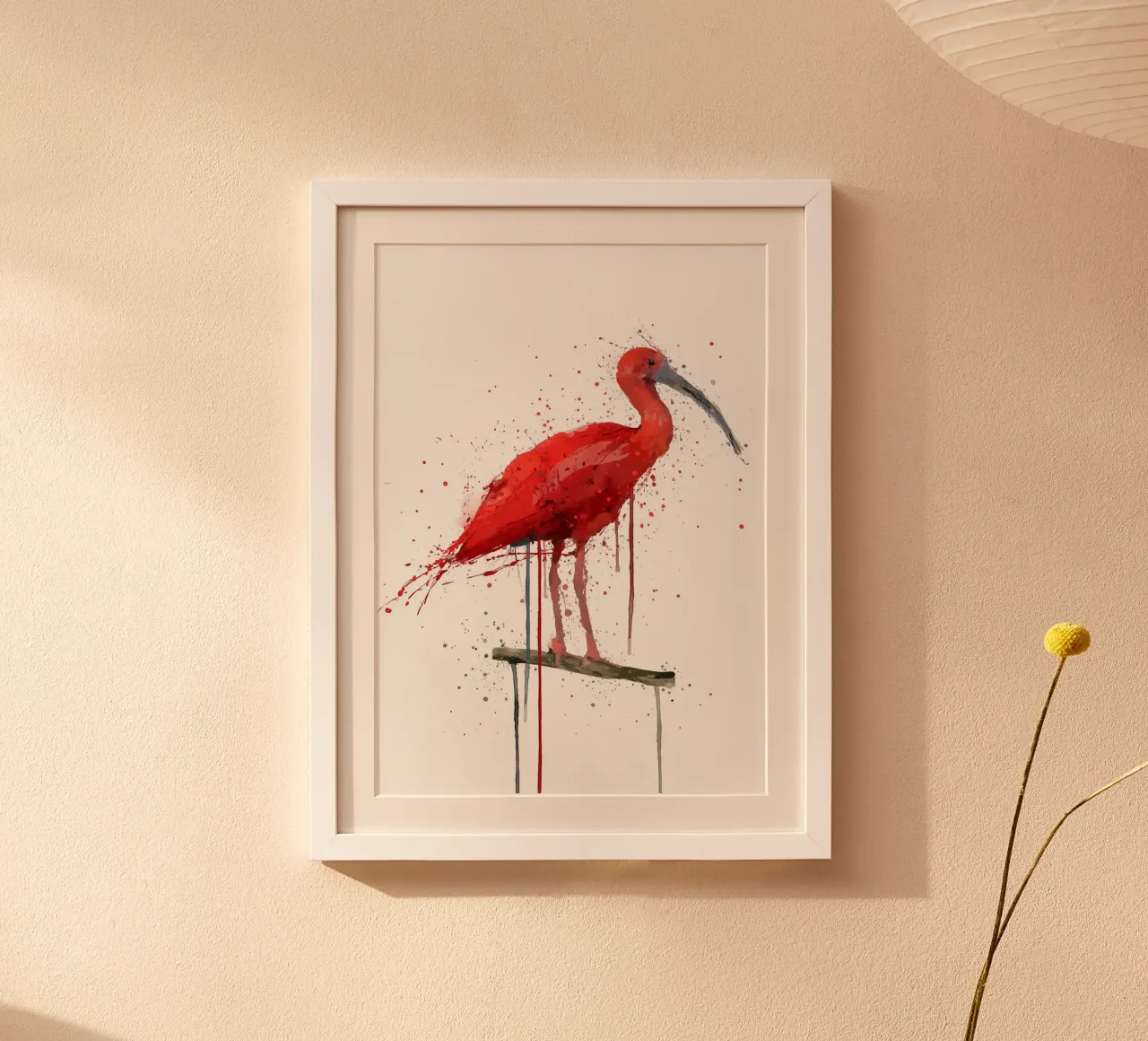 Uccello Ibis scarlatto poster con telaio in plastica da Nami
