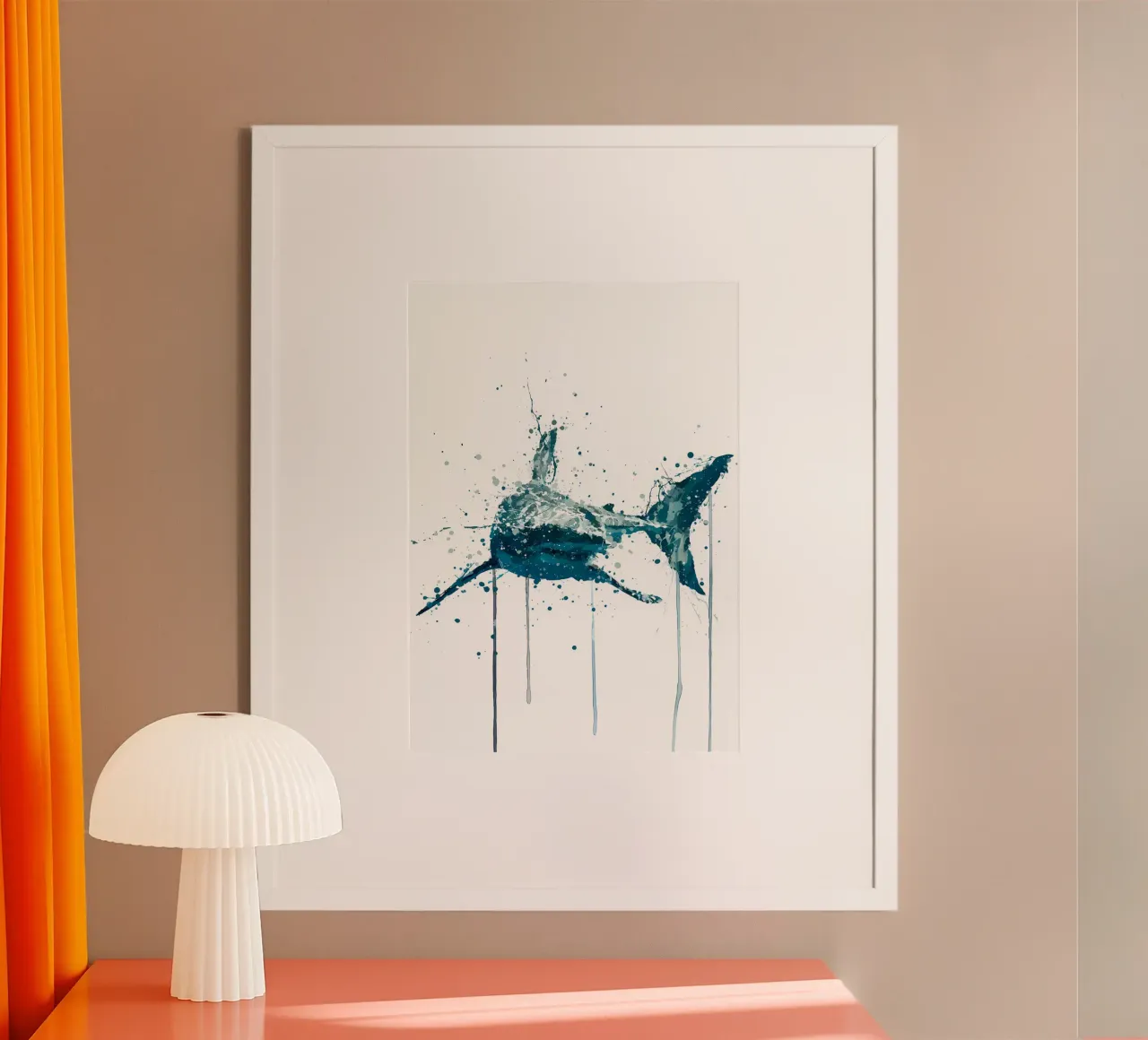 Creatura marina Squalo poster con telaio in plastica da Nami