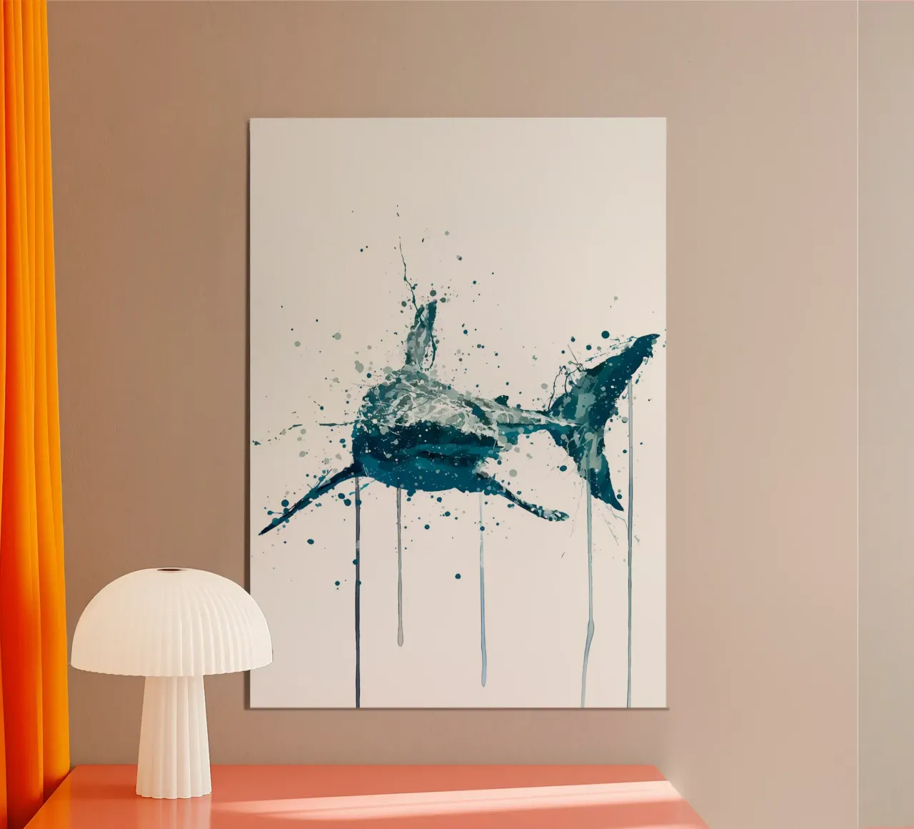 Creatura marina Squalo poster con telaio in plastica da Nami
