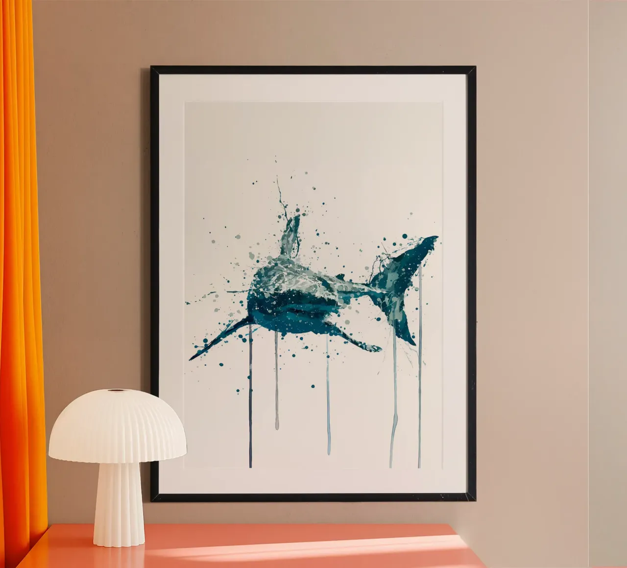 Creatura marina Squalo poster con telaio in plastica da Nami