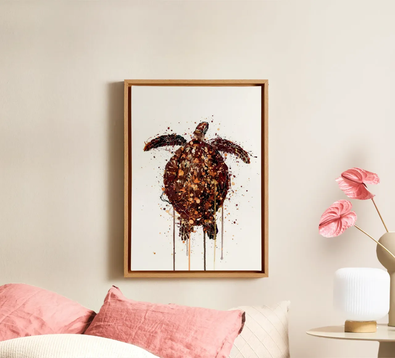 Zeeschep schildpad canvas met Baklijst van Nami