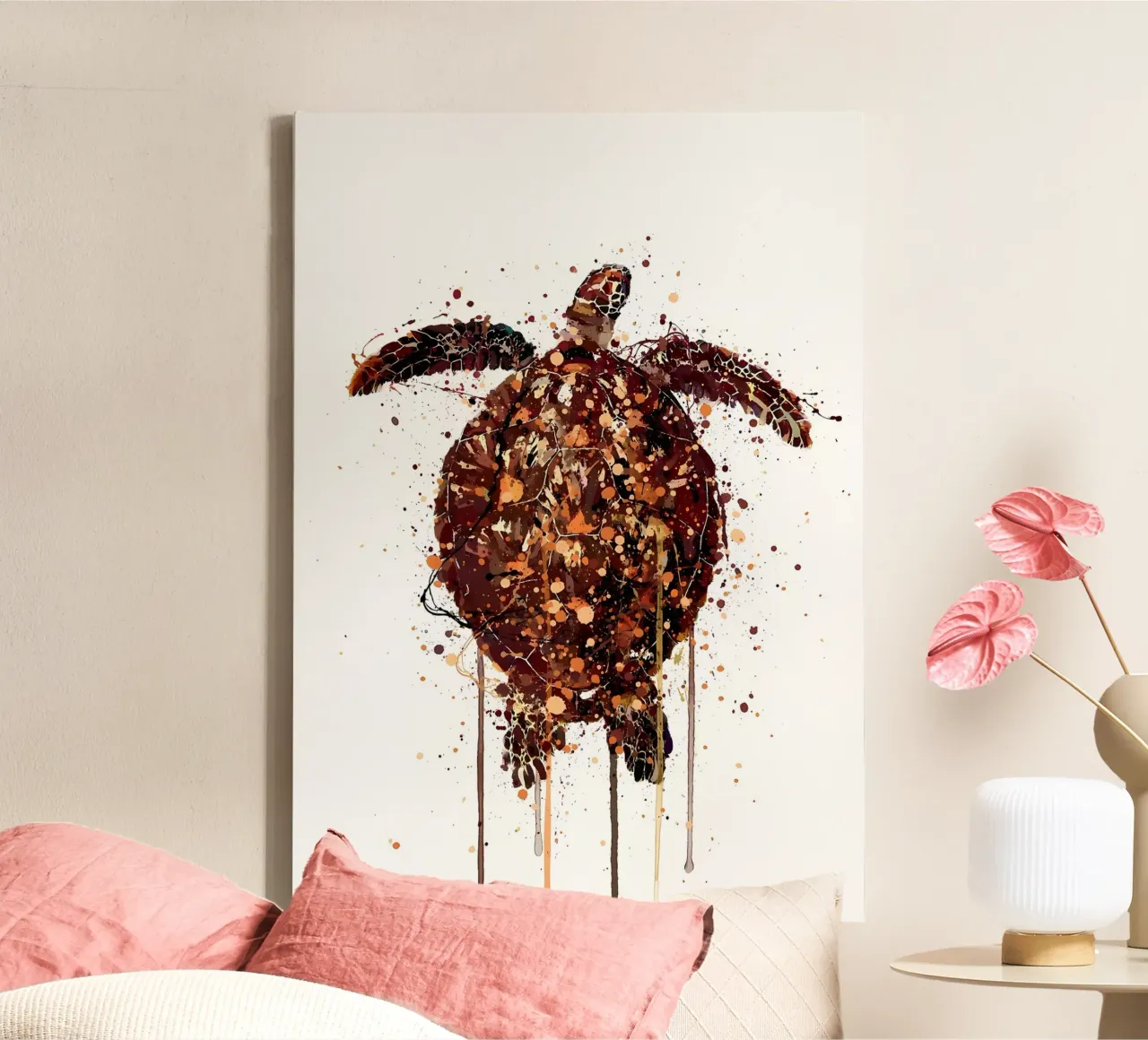 Zeeschep schildpad canvas met Baklijst van Nami