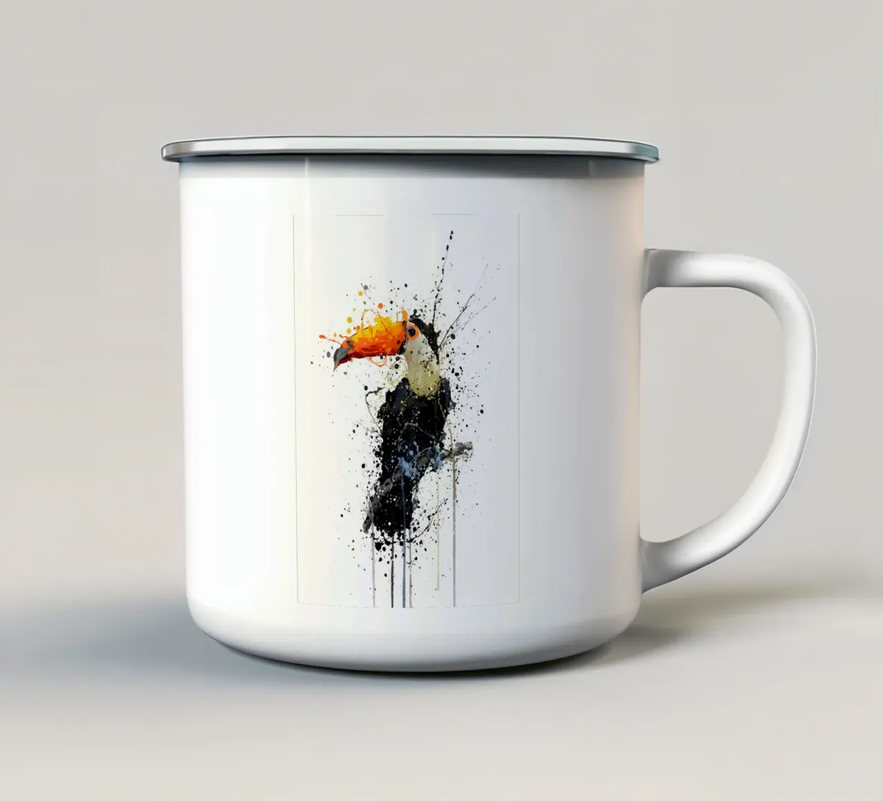Tucán taza de esmalte de Nami