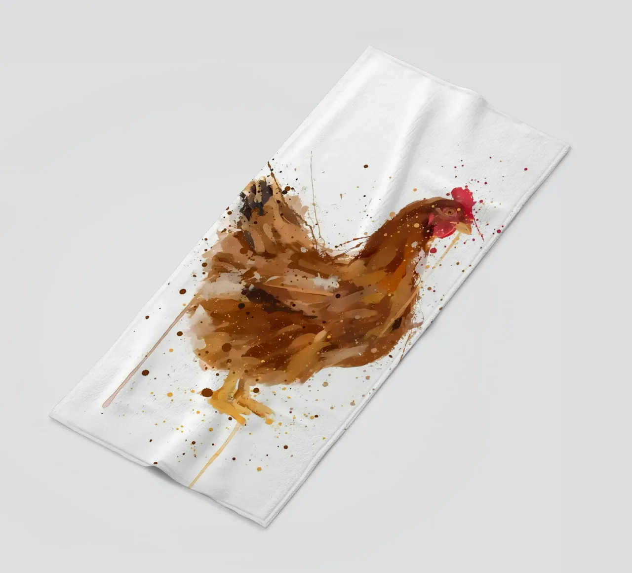 Pollo acquerellato telo mare da Nami