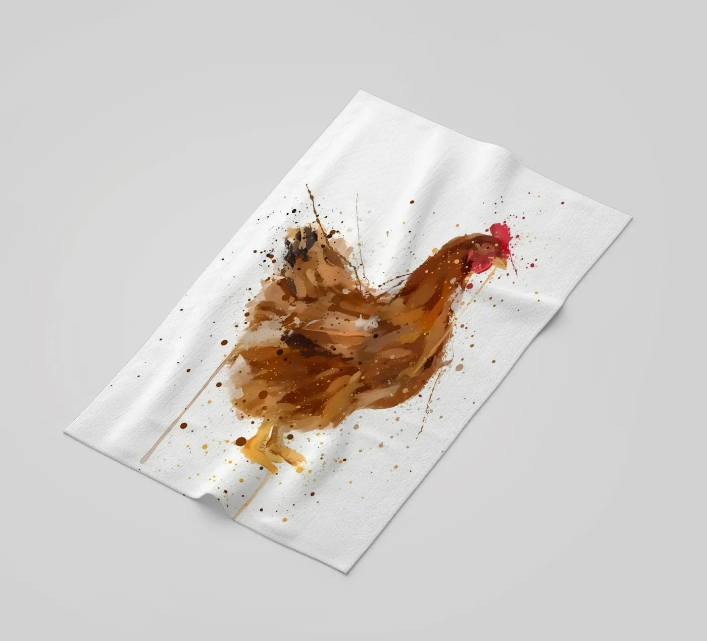 Pollo acquerellato telo mare da Nami