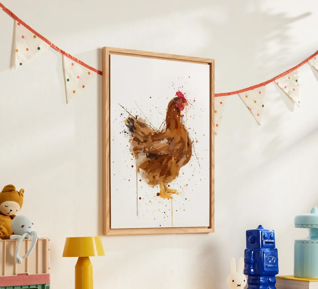 Pollo acquerellato plexiglass da Nami