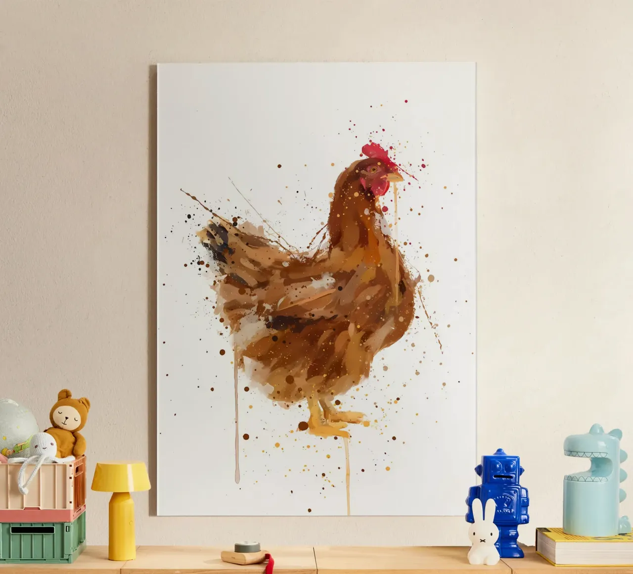 Pollo acquerellato plexiglass da Nami