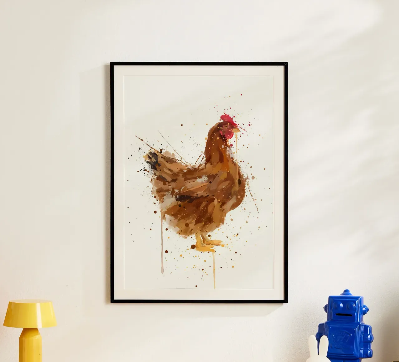 Watercolor Chicken poster by Nami