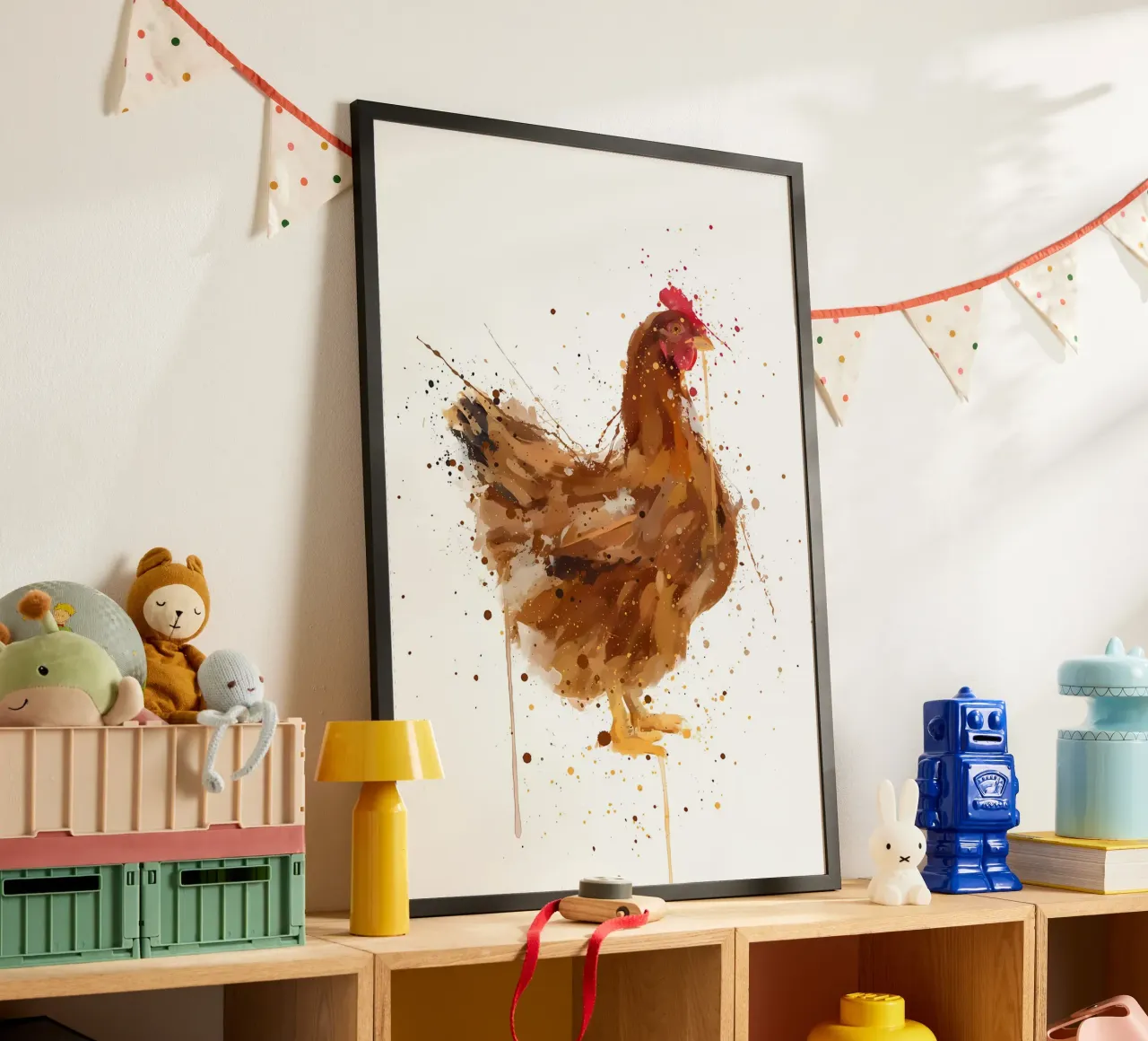 Watercolor Chicken poster by Nami