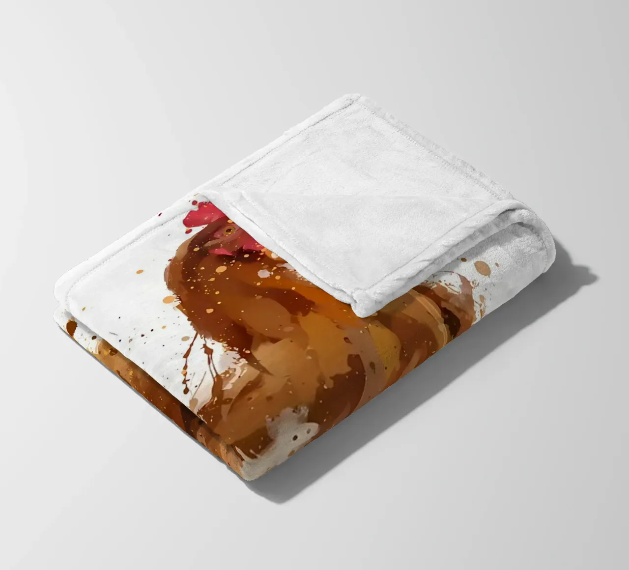 Watercolor Chicken fleece blanket by Nami