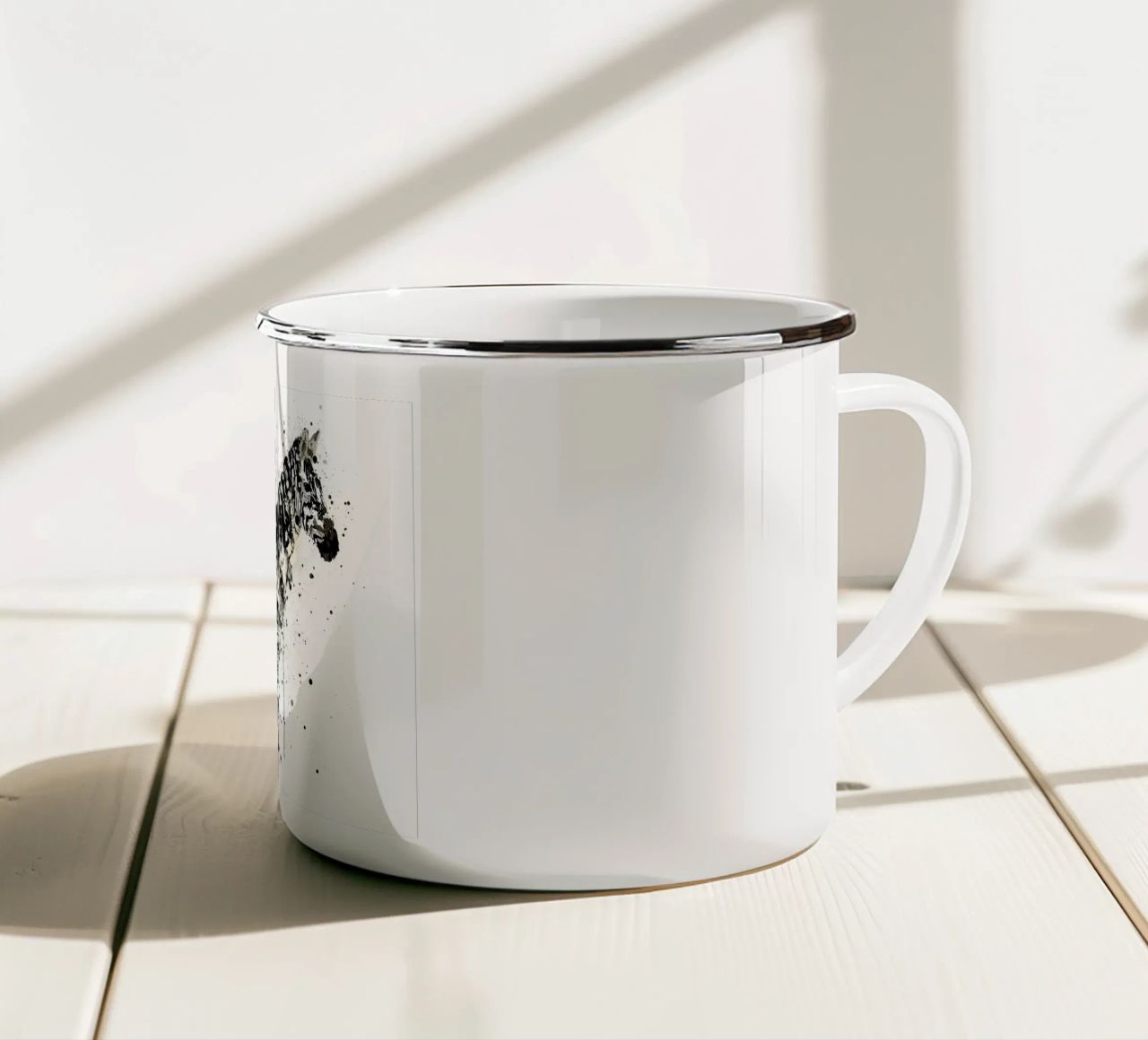 Watercolor Zebra tazza in smalto da Nami