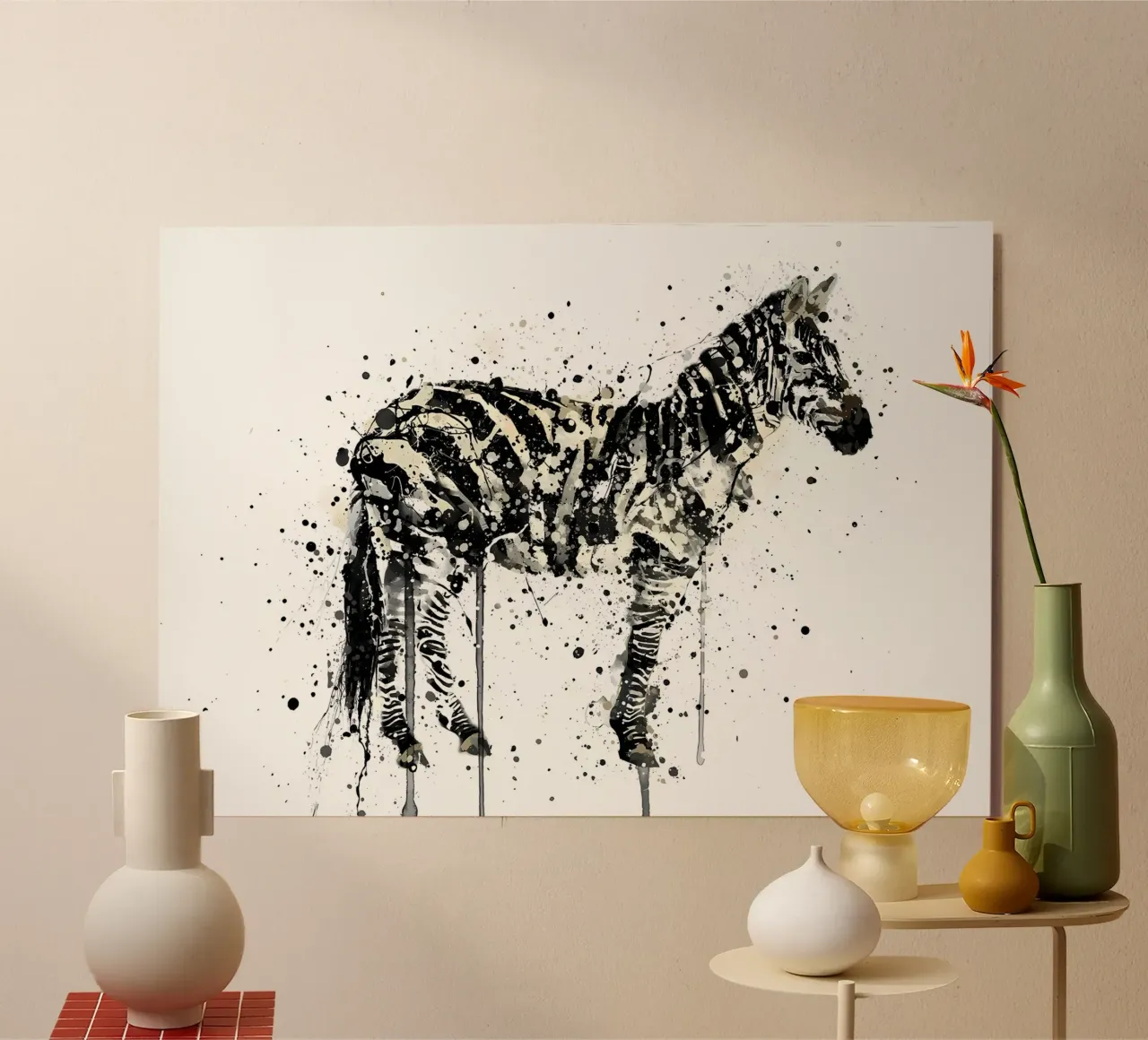 Watercolour Zebra alu-dibond by Nami