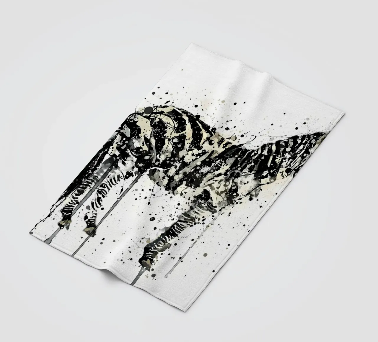 Watercolour Zebra fleece blanket by Nami
