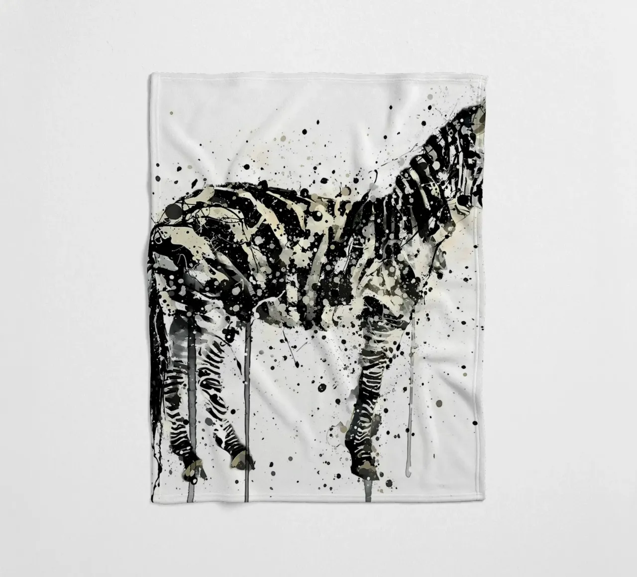Watercolour Zebra fleece blanket by Nami