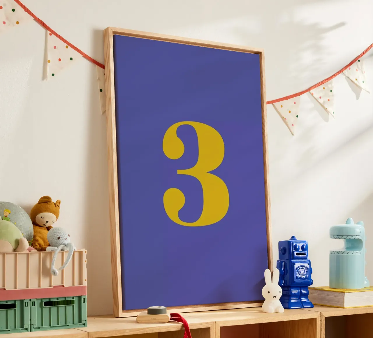 Blue Number 3 tela con Cornice a cassetta da Studio One